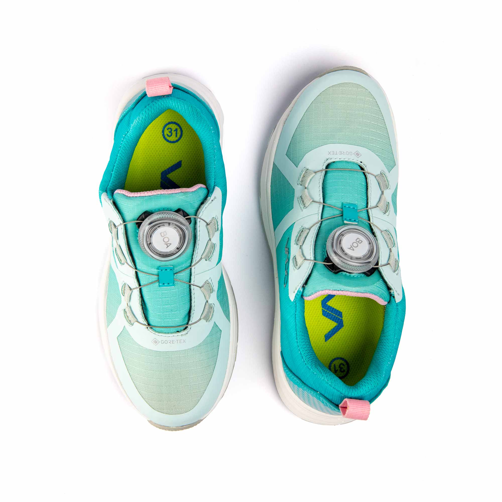 Premium Kinderschuh VADO FRESH Lo BOA GTX turquise Draufsicht