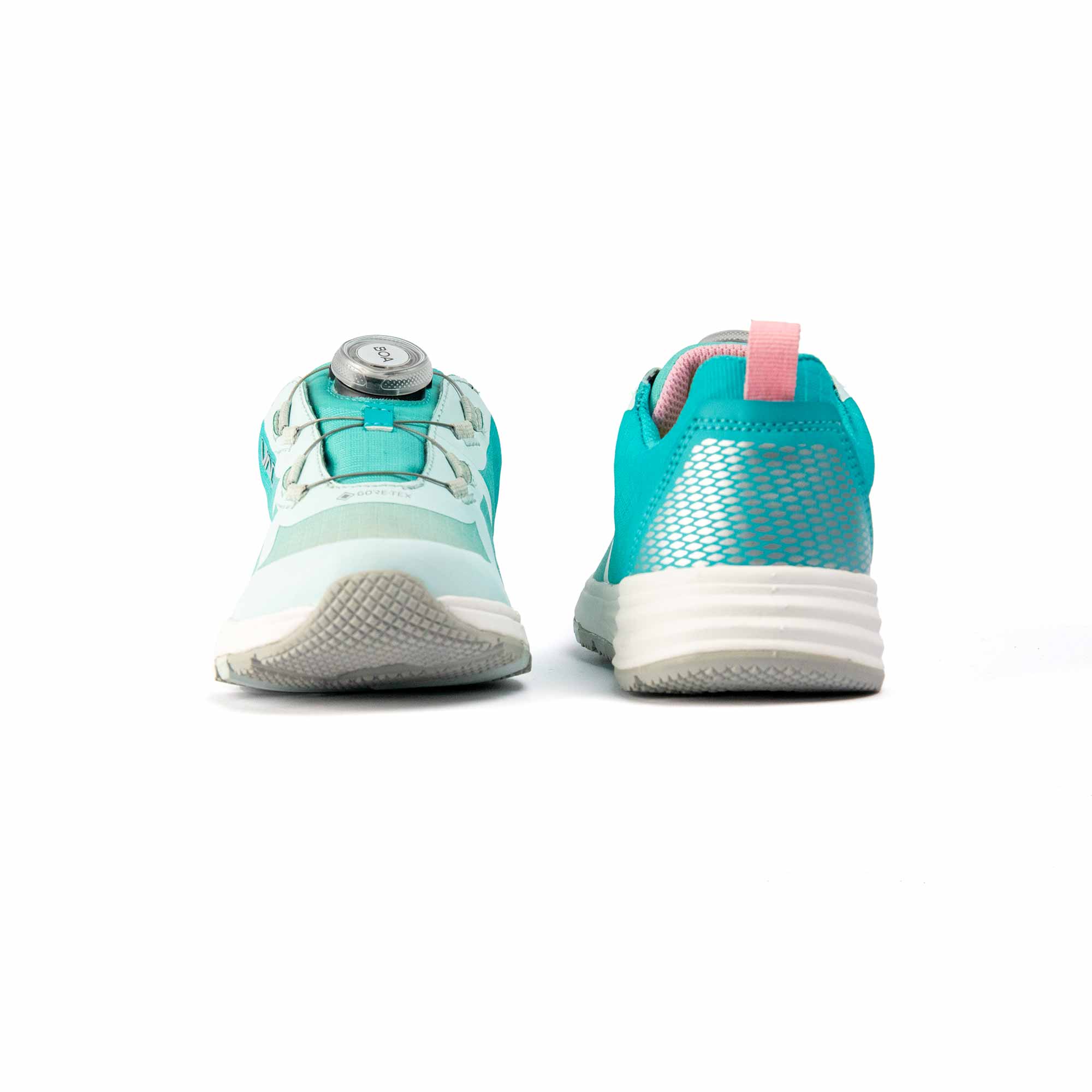 Premium Kinderschuh VADO FRESH Lo BOA GTX turquise Vorder-/ Rückansicht