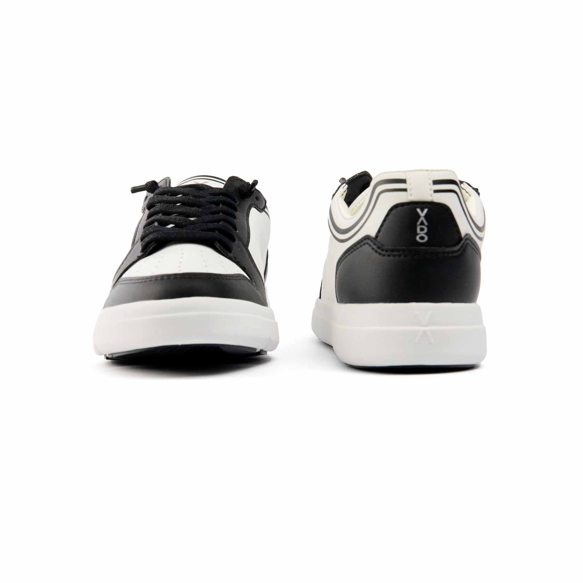 Sneaker COURT V Black Offwhite Damen VADO Vorder-/ Rückansicht