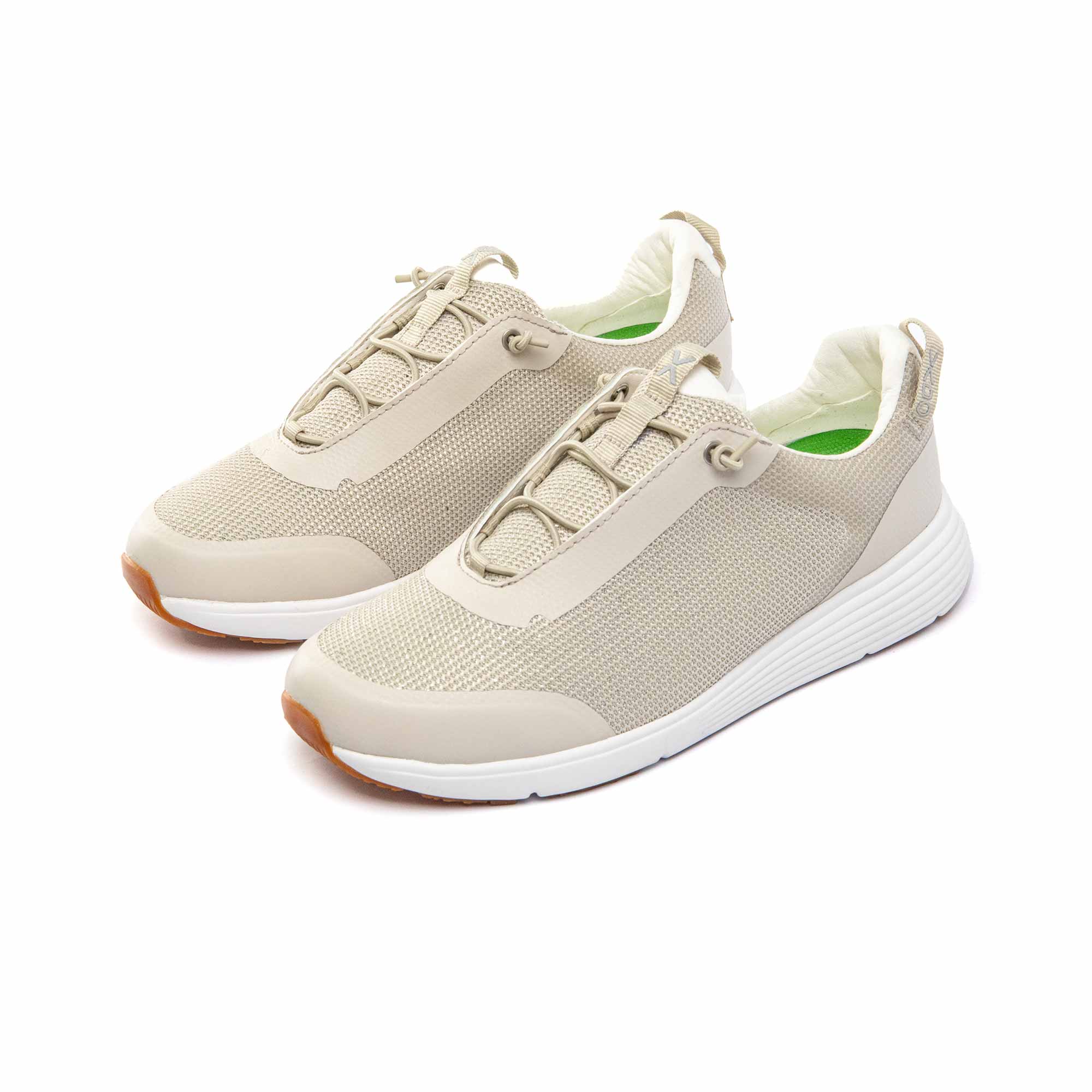 VADO Damen Sneaker TRAINER II beige lurex 45-Grad-Ansicht