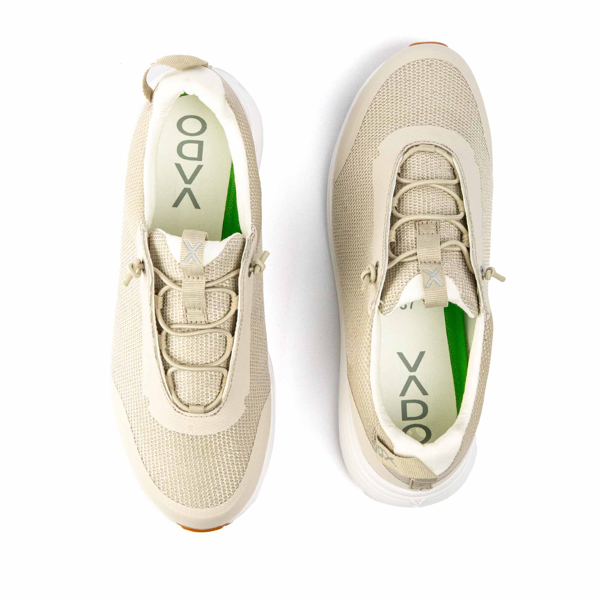 VADO Damen Sneaker TRAINER II beige lurex Draufsicht