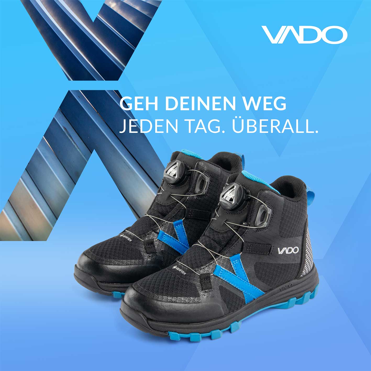 VADO Jungen Winterschuh HIKER Mid BOA Goretex - black