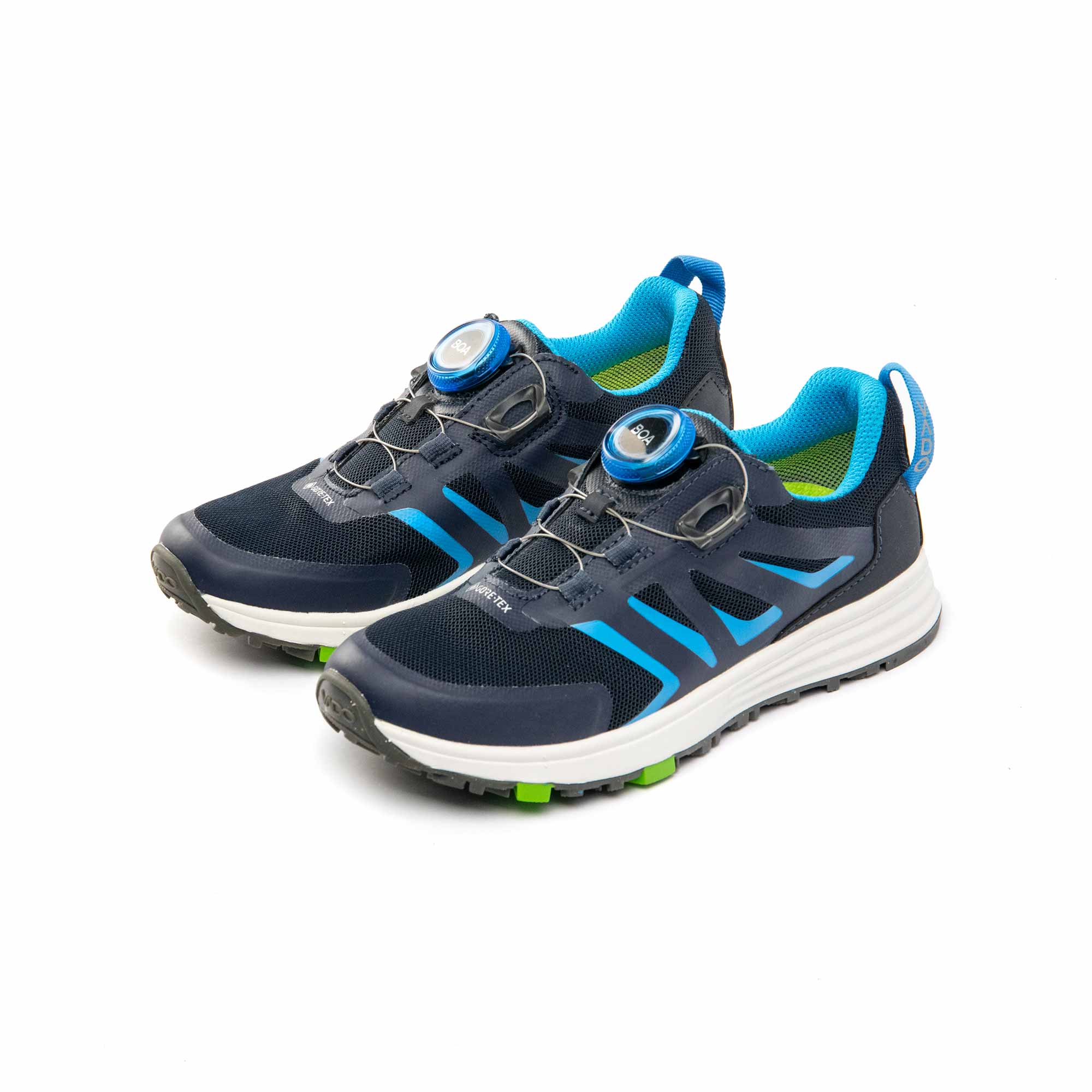 VADO Kids Sneaker Komfort FREE Lo BOA Gore-Tex schwarz blau 45-Grad-Ansicht