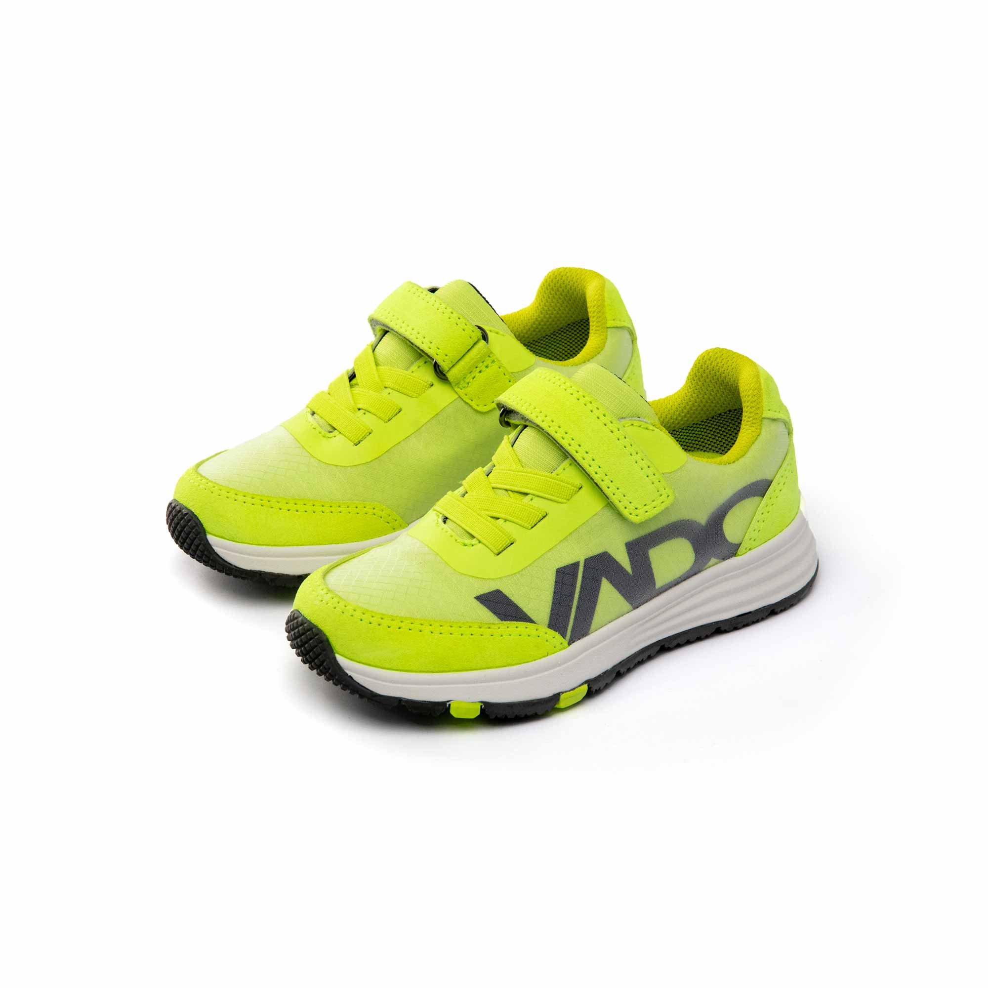 VADO Kids Sneaker ROOKY Lo Elastic Gore-Tex neon gelb 45-Grad-Ansicht