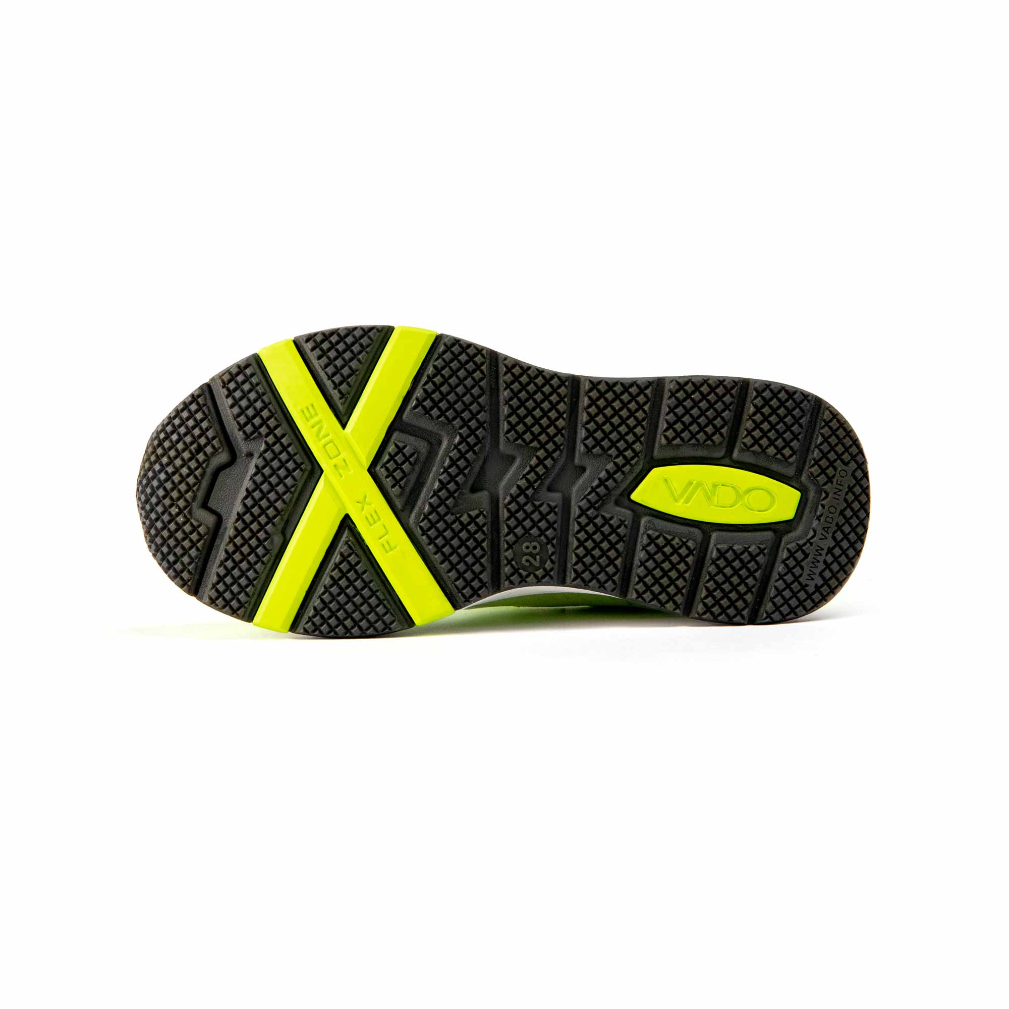 VADO Kids Sneaker ROOKY Lo Elastic Gore-Tex neon gelb Schuhsohle
