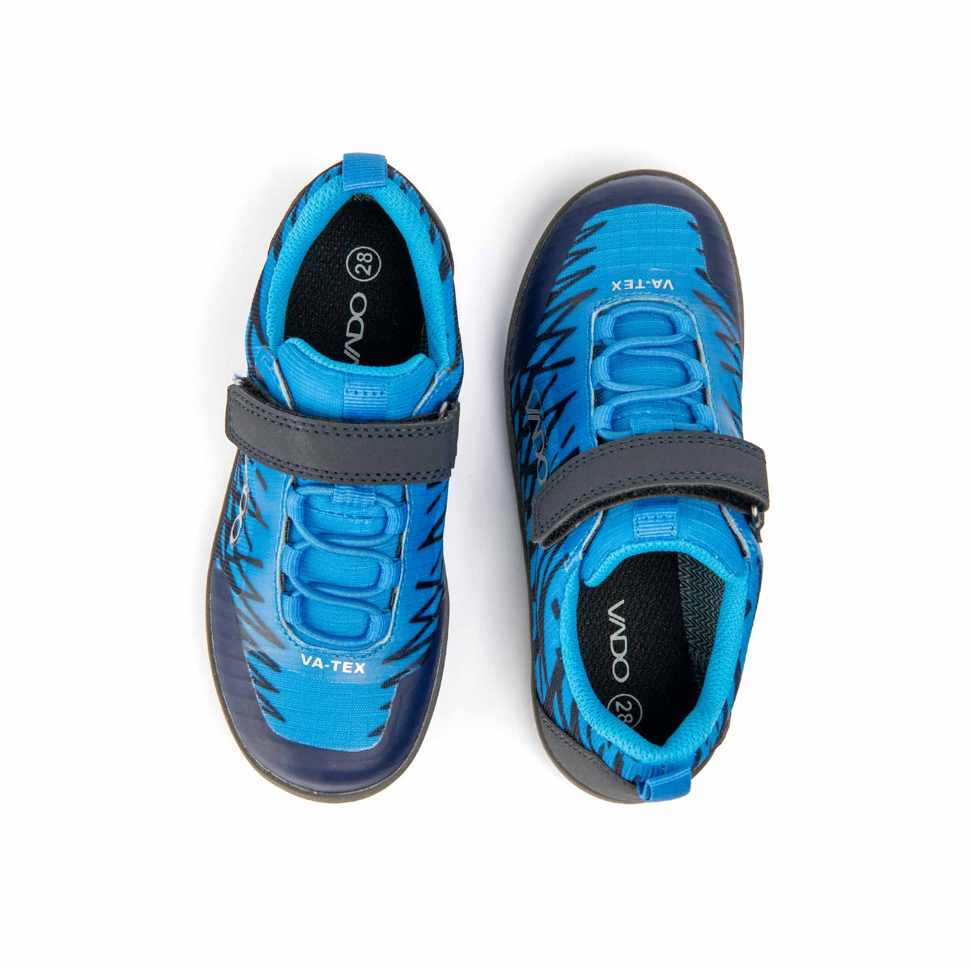 VADO Kinder Barfußschuh BAREFOOT Lo Elastic Vatex Blau Draufsicht