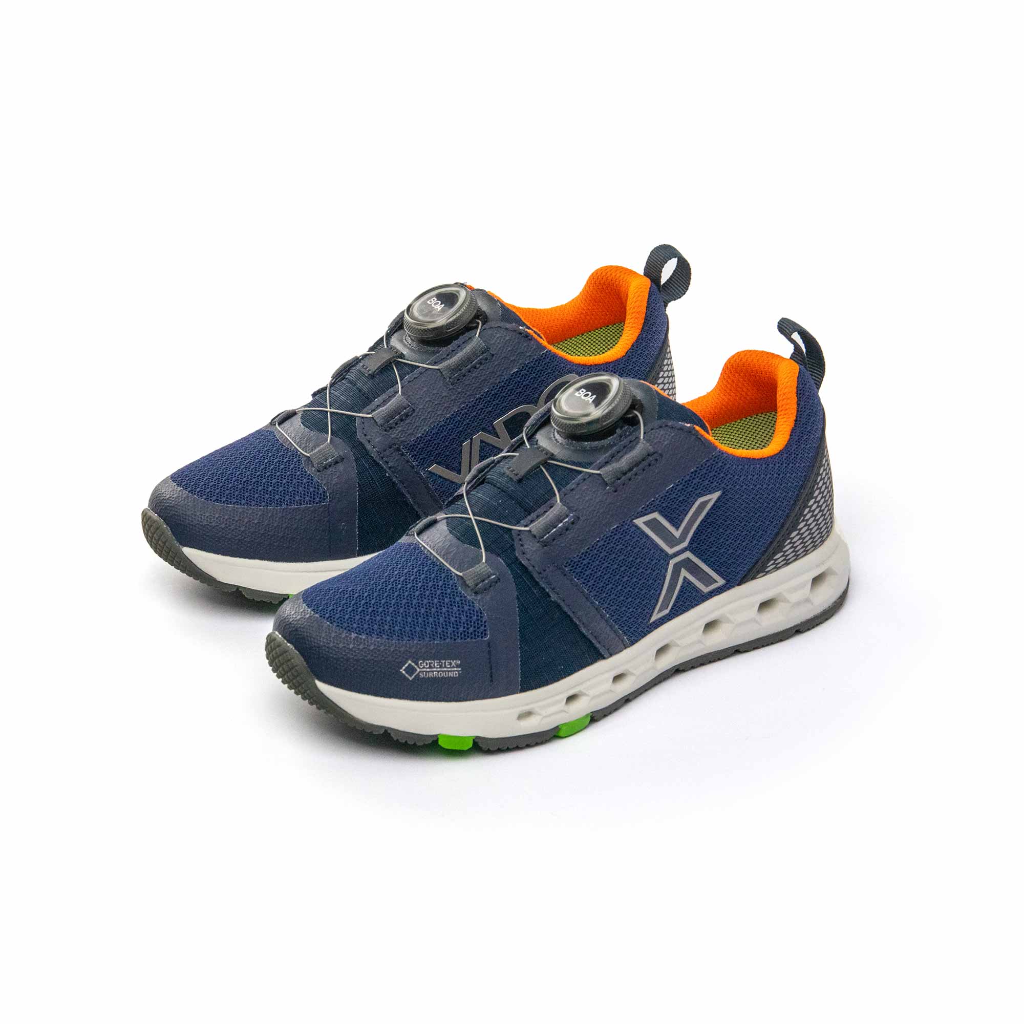 VADO Kinder Sneaker AIR Lo BOA GORE-TEX Surround blau 45-Grad-Ansicht