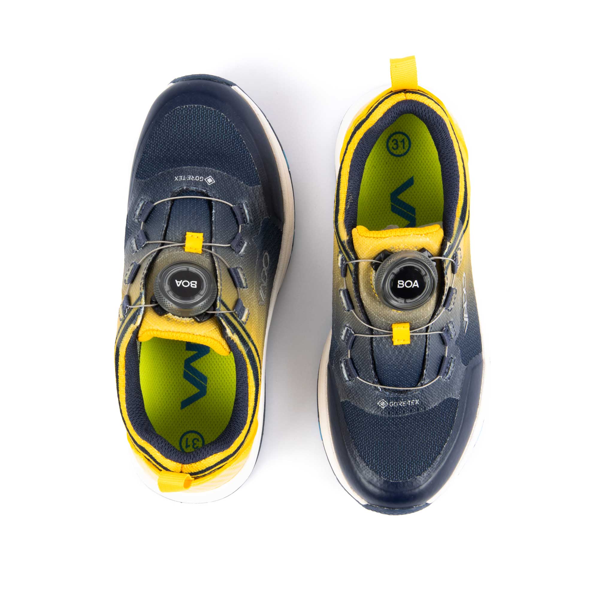 VADO Kinder Sneaker FADE LO BOA GTX - dunkelblau / gelb