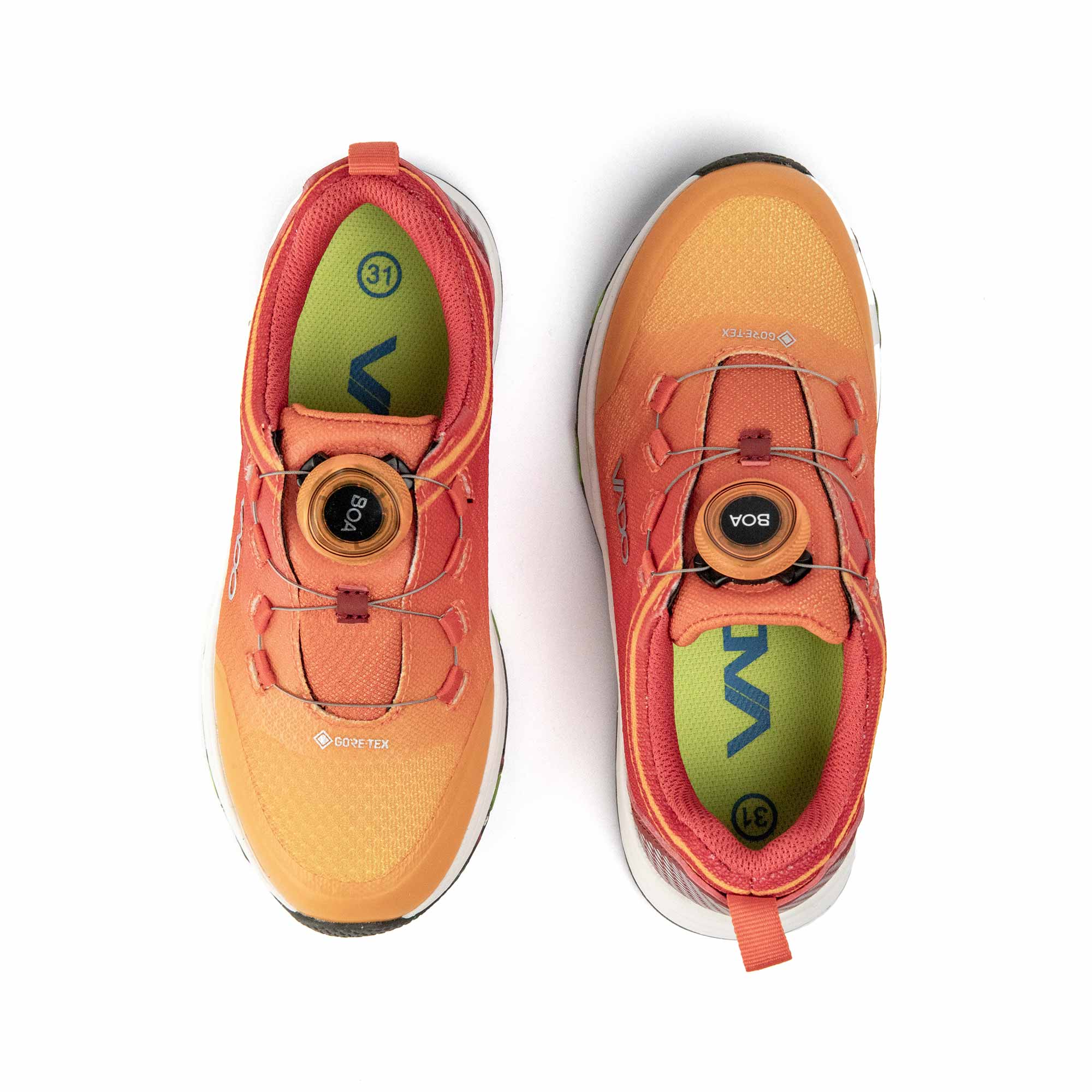 VADO Kinder Sneaker FADE Lo BOA GTX orange Draufsicht