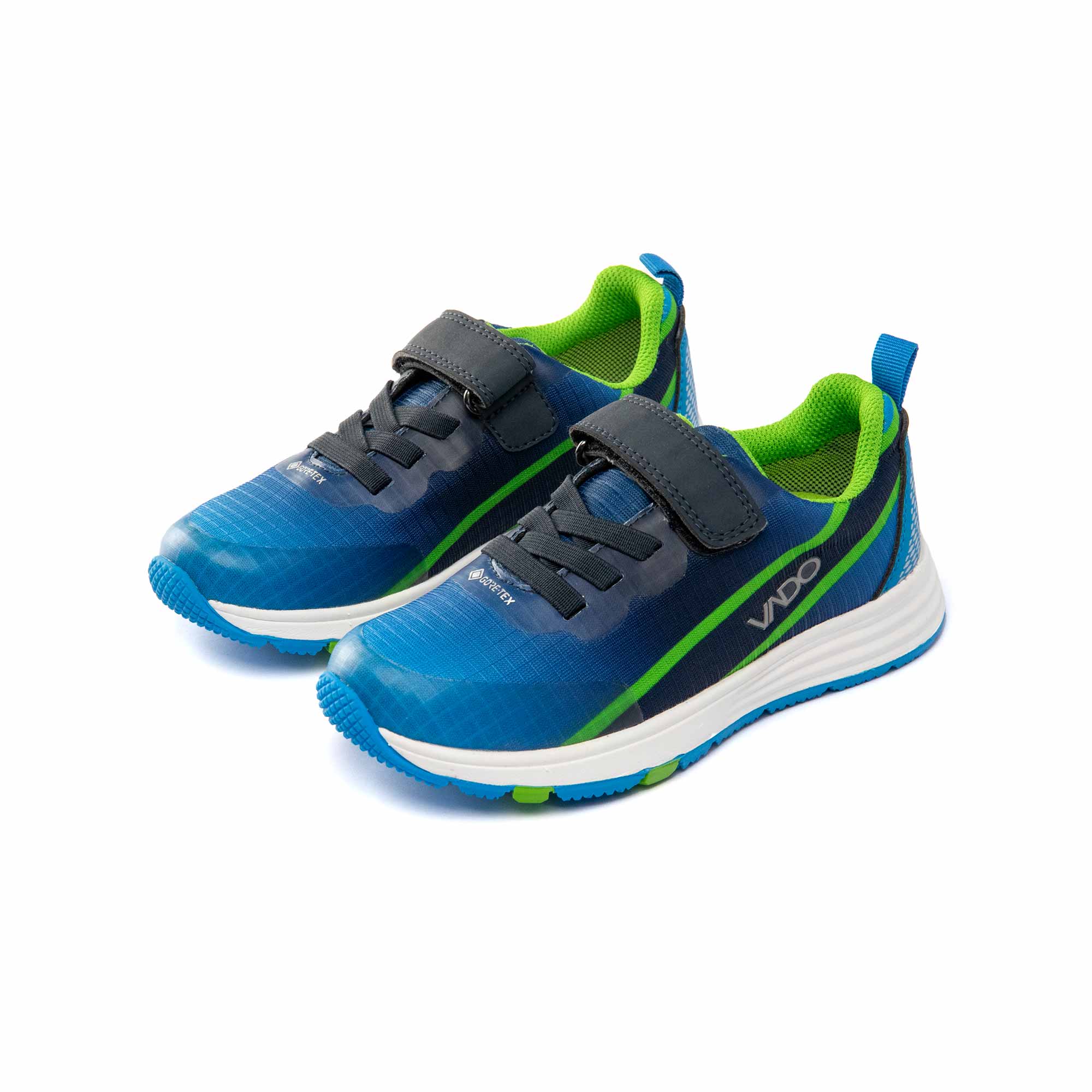 VADO Kindergarten Schuh Junge EVO Lo Elastic Gore-Tex blau 45-Grad-Ansicht