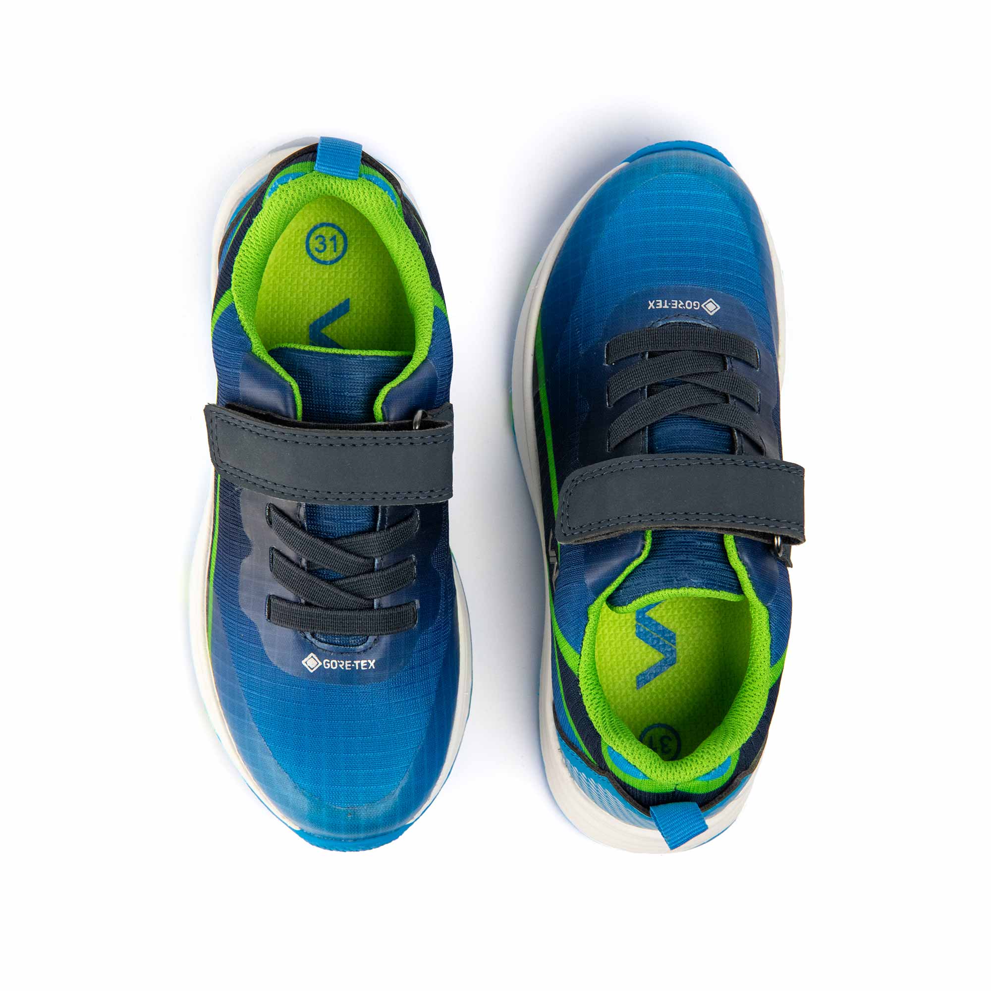 VADO Kindergarten Schuh Junge EVO Lo Elastic Gore-Tex blau Draufsicht