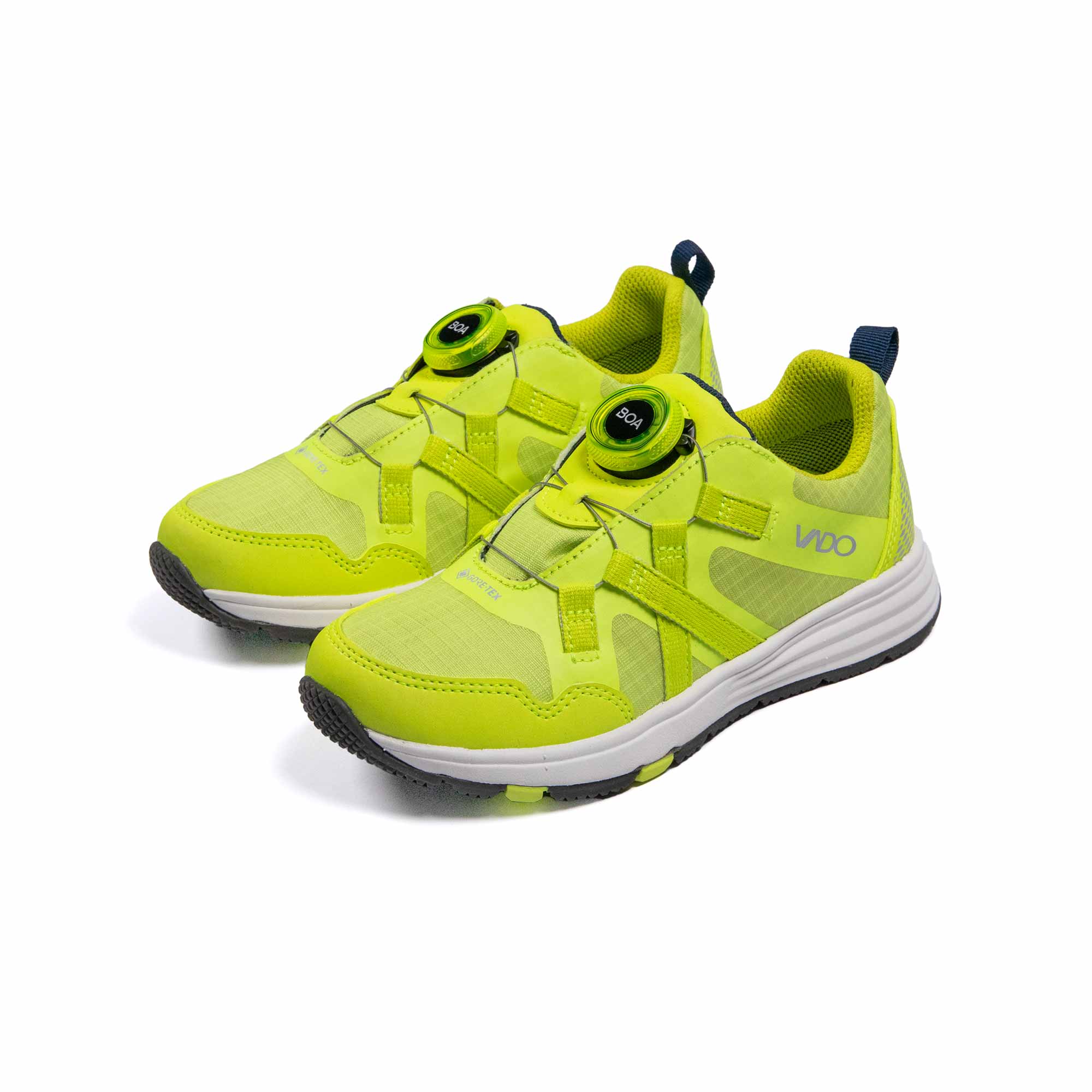 VADO Kinderschuh MIKE Lo BOA GTX neon yellow 45-Grad-Ansicht