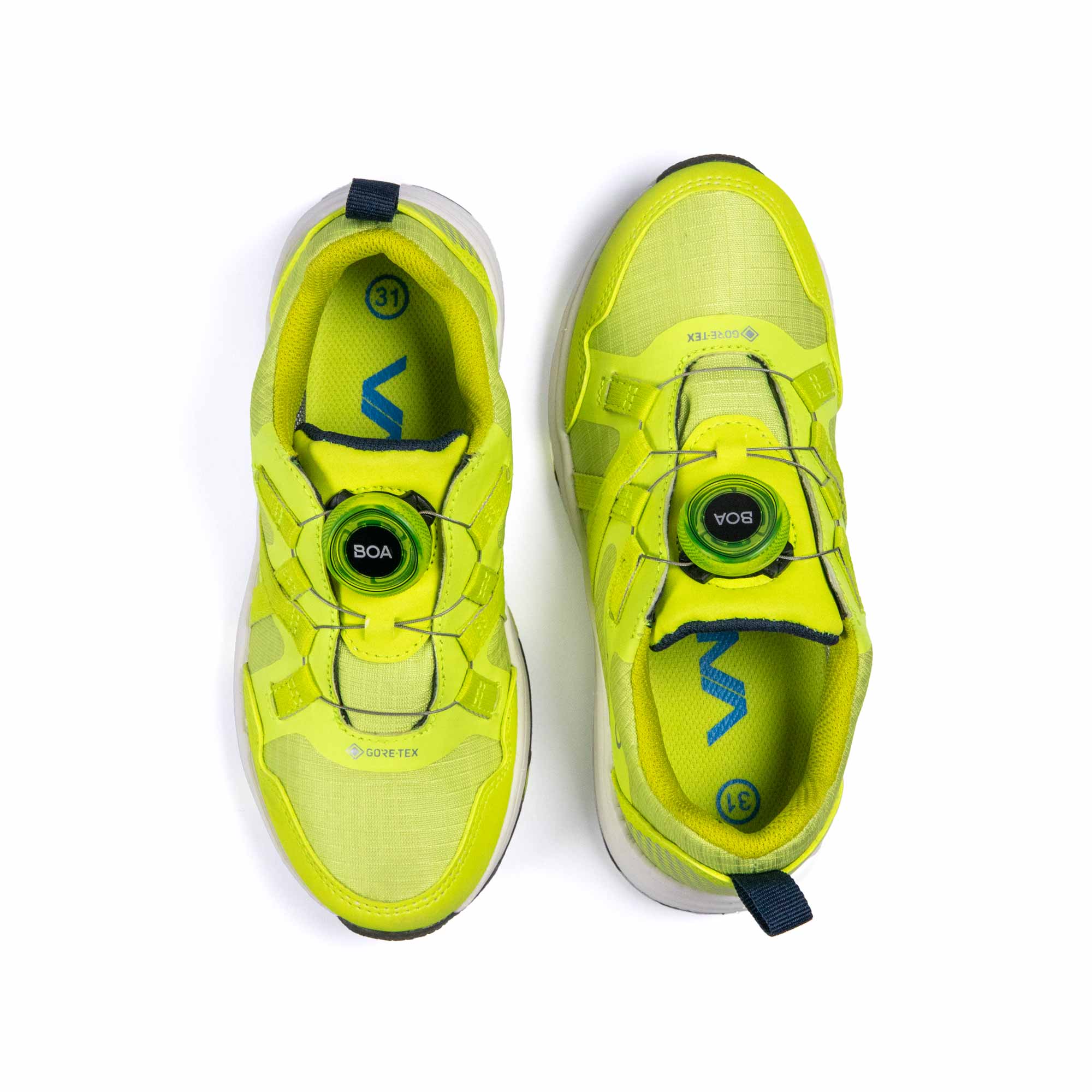 VADO Kinderschuh MIKE Lo BOA GTX neon yellow Draufsicht