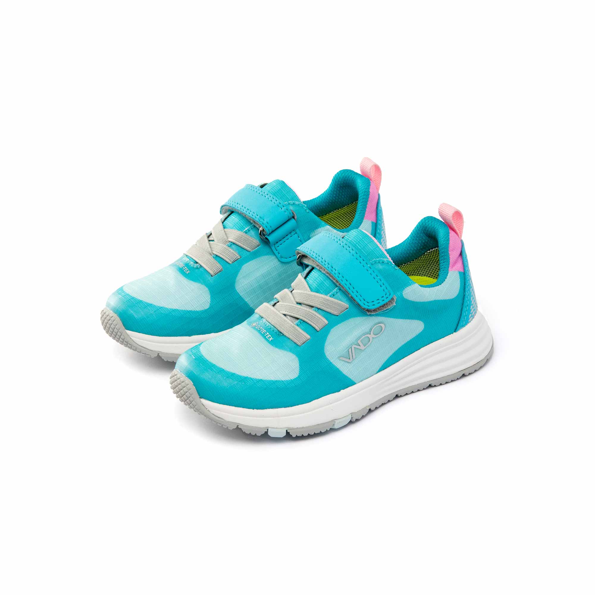 VADO Kinderschuh SMILEY Lo Elastic GTX turquoise 45-Grad-Ansicht