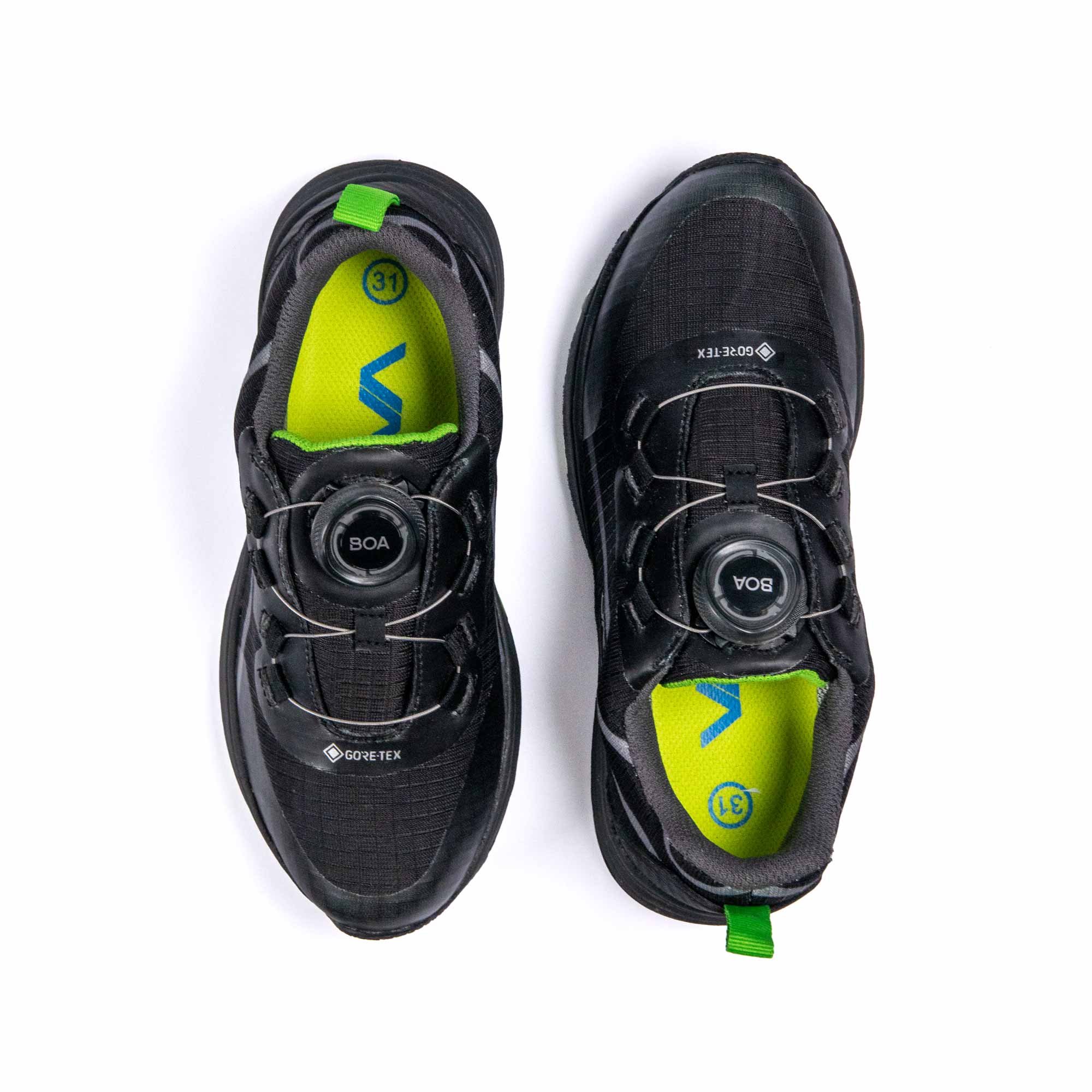 VADO Kinderschuh Sneaker schwarz SKY Lo BOA Gore-Tex Draufsicht