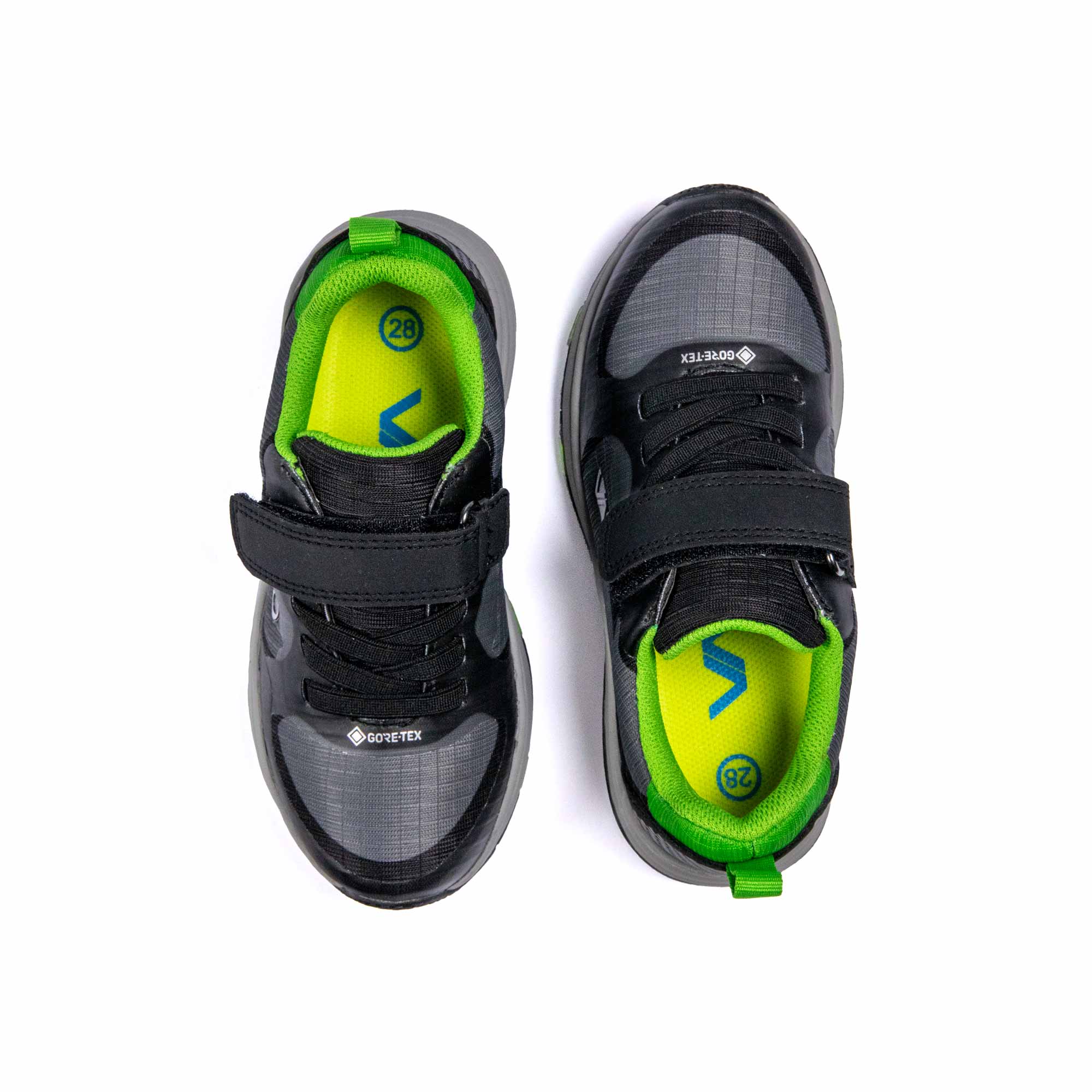 VADO Kinderschuh Sneaker schwarz SMILEY Lo Elastic GTX Draufsicht