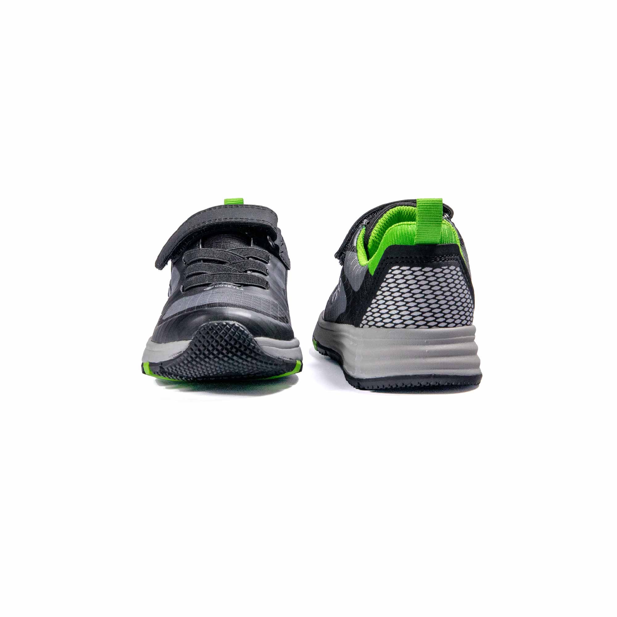 VADO Kinderschuh Sneaker schwarz SMILEY Lo Elastic GTX Vorder-/ Rückansicht