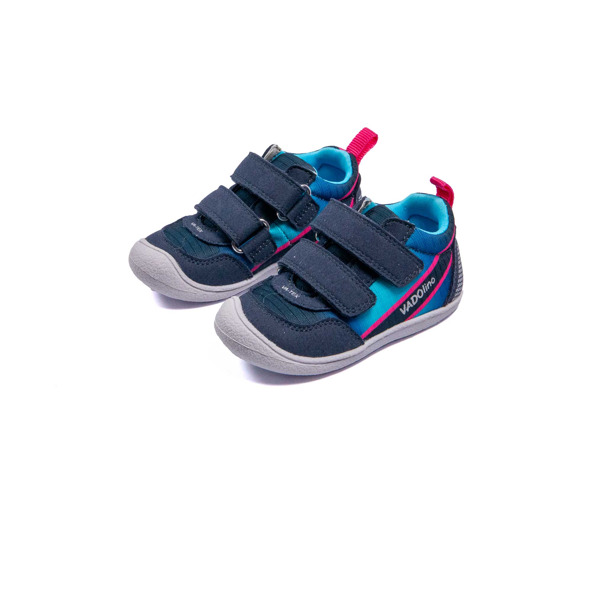 VADO Kleinkind Schuh MINISKY Velcro Vatex navy 45-Grad-Ansicht
