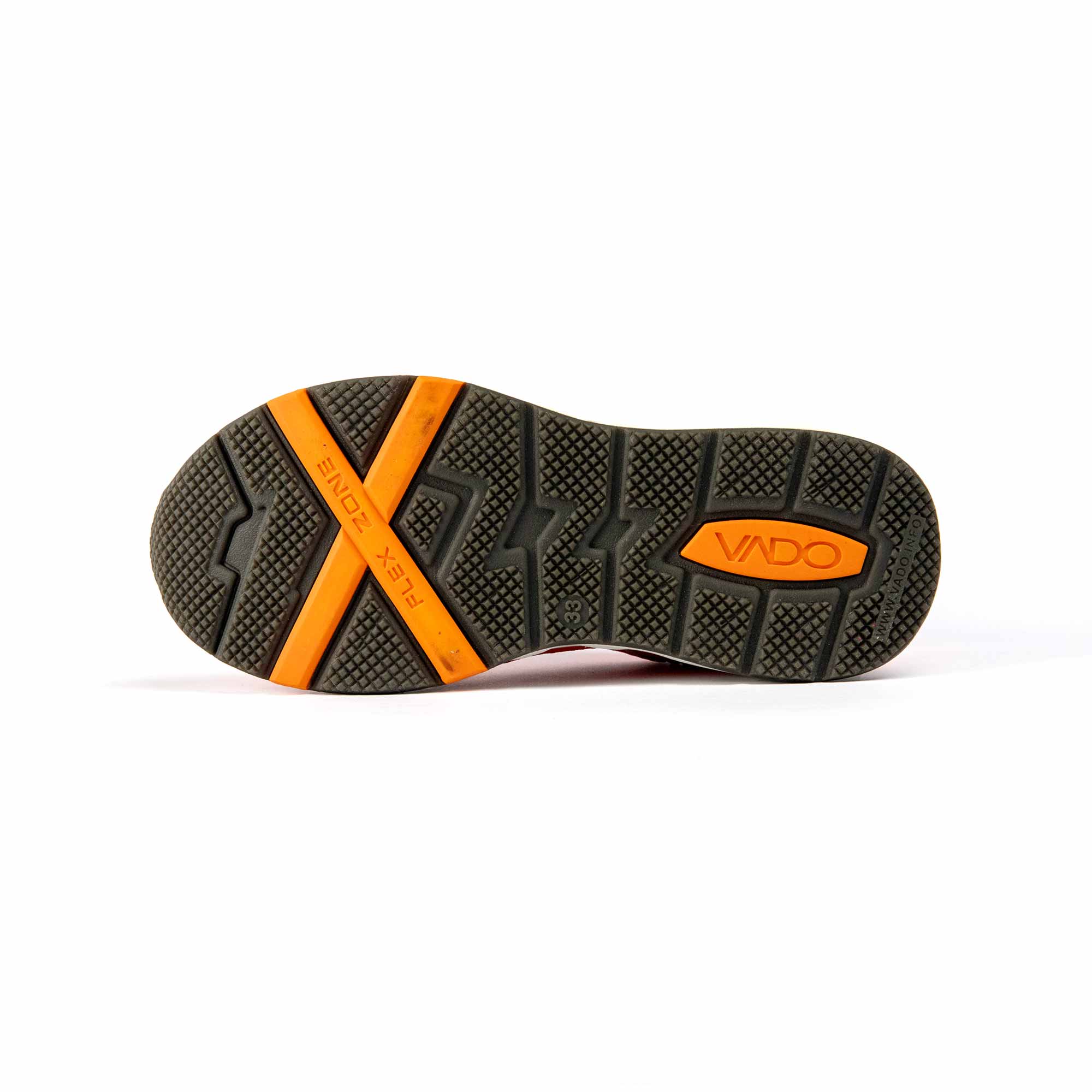 VADO Komfort Kinder Sneaker AIR Lo Boa Goretex Surround orange Schuhsohle