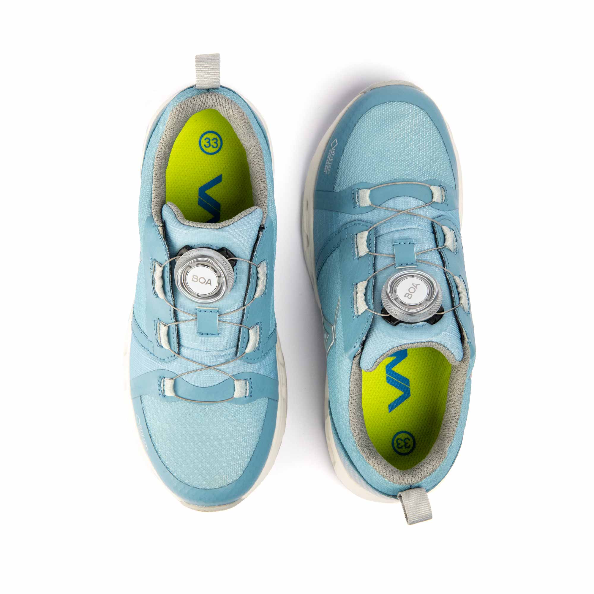 VADO Komfort Kinder Sneaker hellblau AIR Lo BOA Goretex Surround Draufsicht