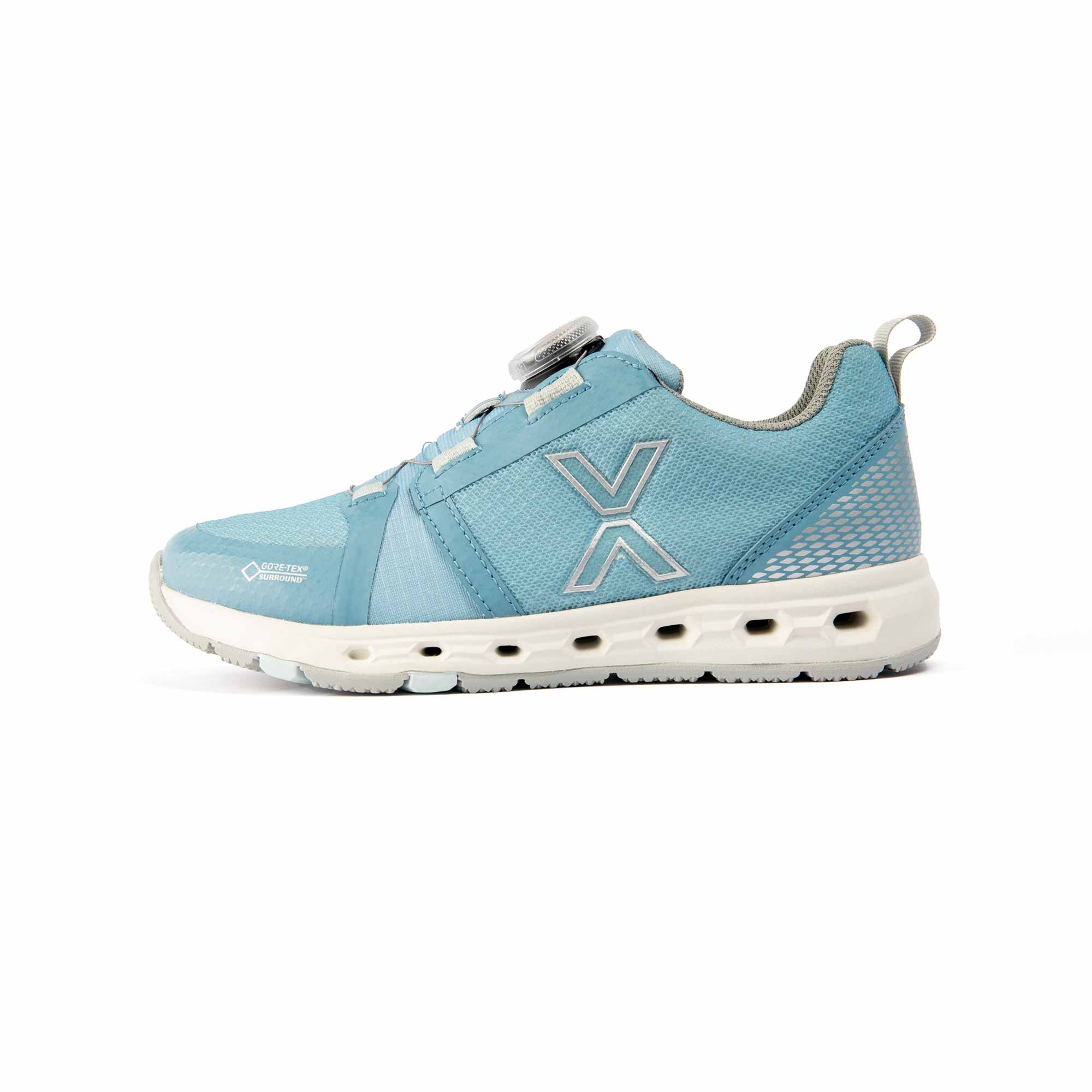 VADO Komfort Kinder Sneaker hellblau AIR Lo BOA Goretex Surround Seitenansicht