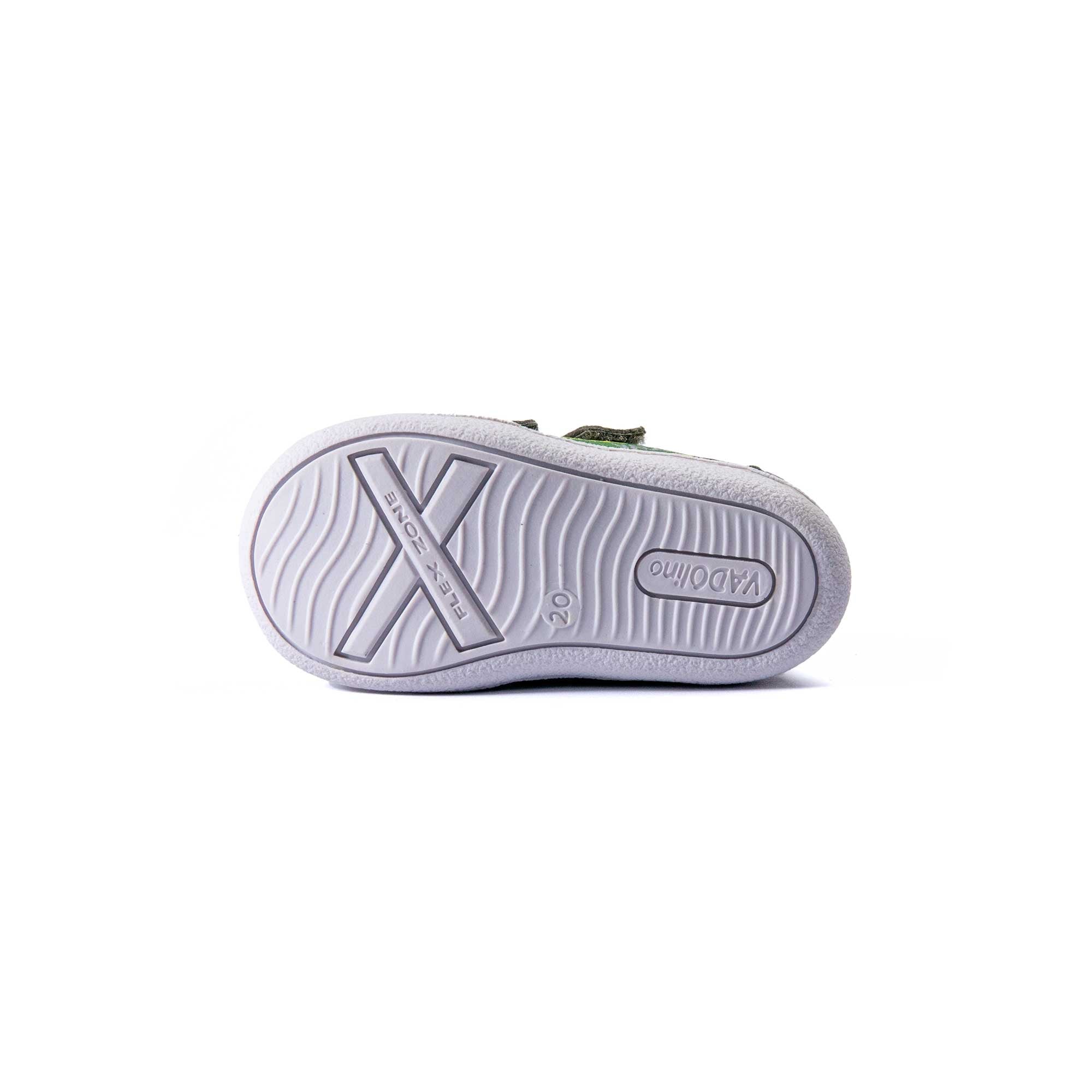VADO Lauflernschuh Junge MINISKY Velcro Vatex grün Schuhsohle