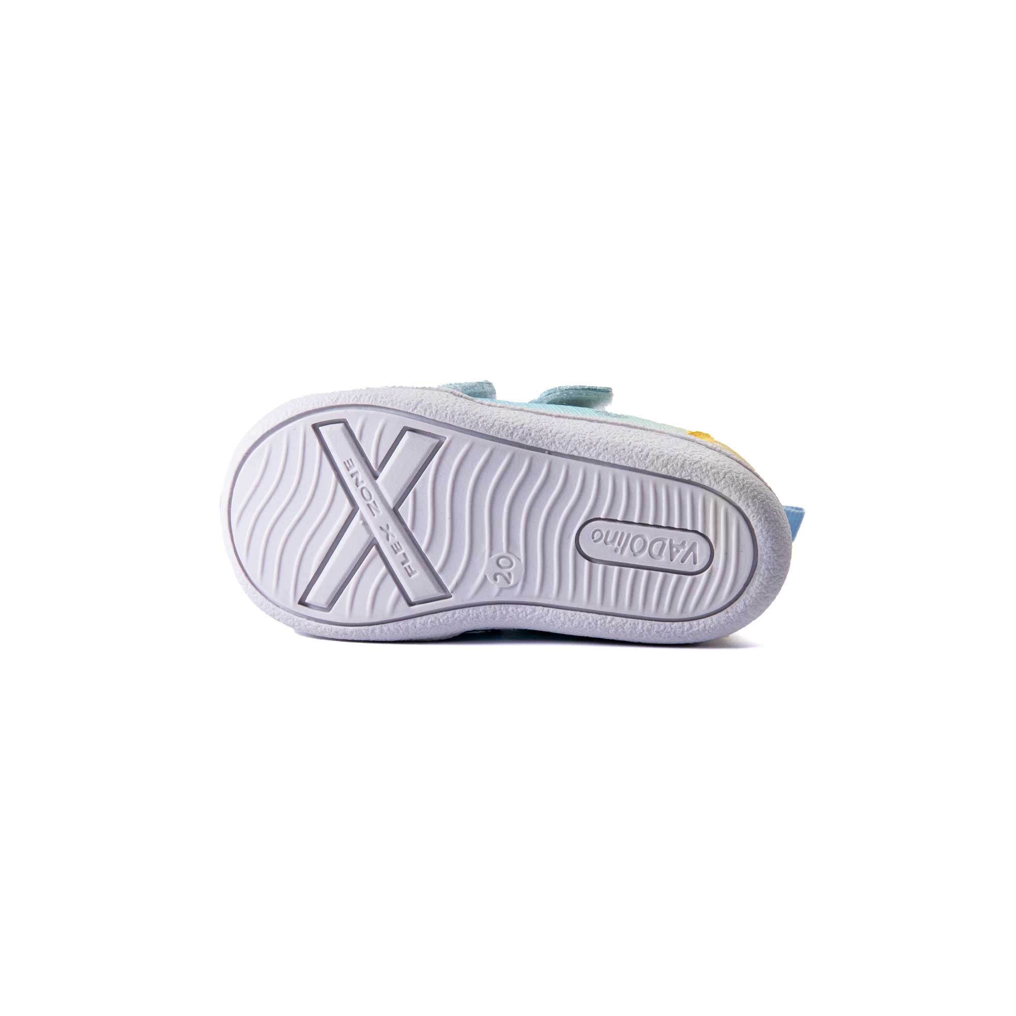 VADO Lauflernschuh MINISKY Velcro Vatex hellblau Schuhsohle