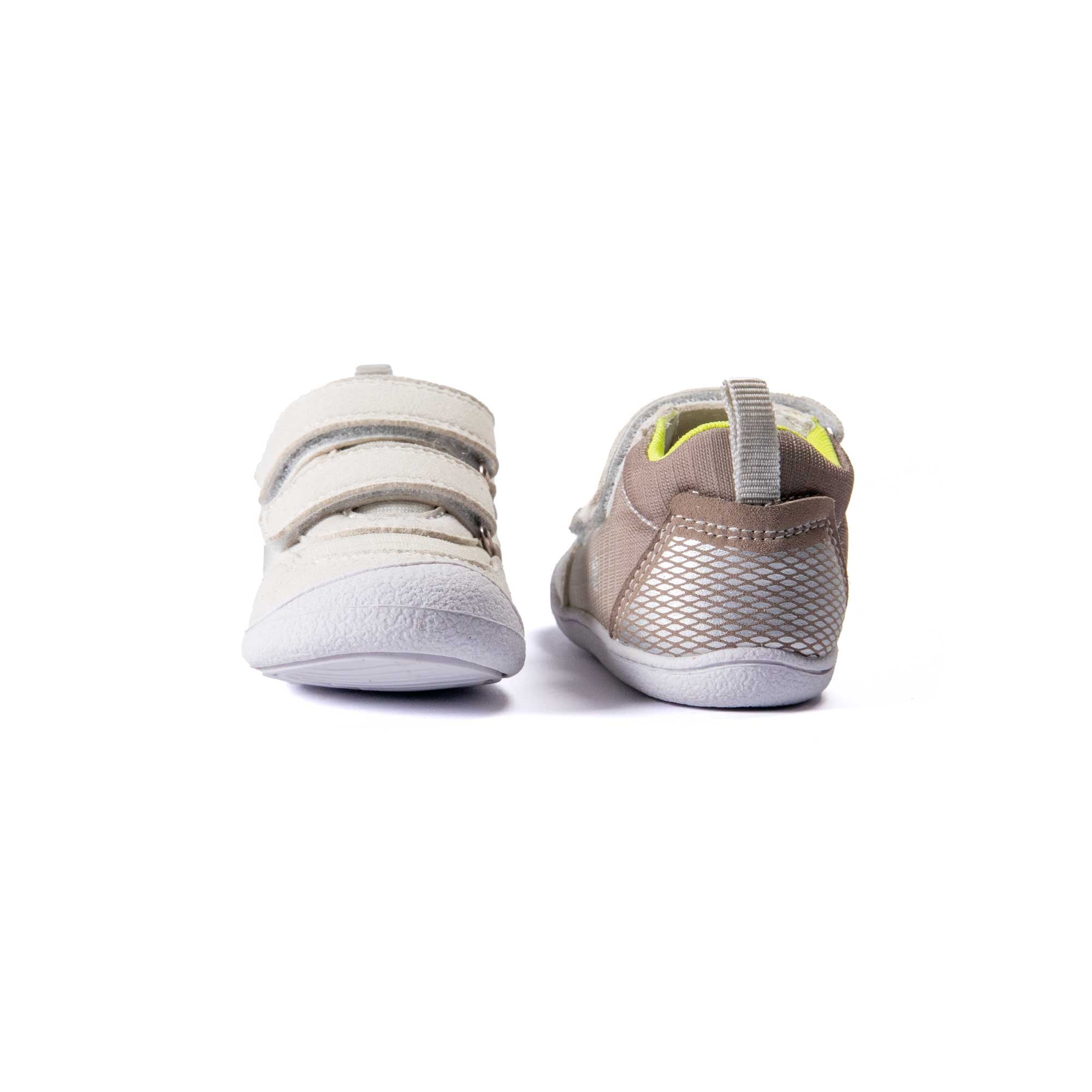 VADO Premium Lauflernschuh MINISKY Velcro Vatex beige Vorder-/ Rückansicht