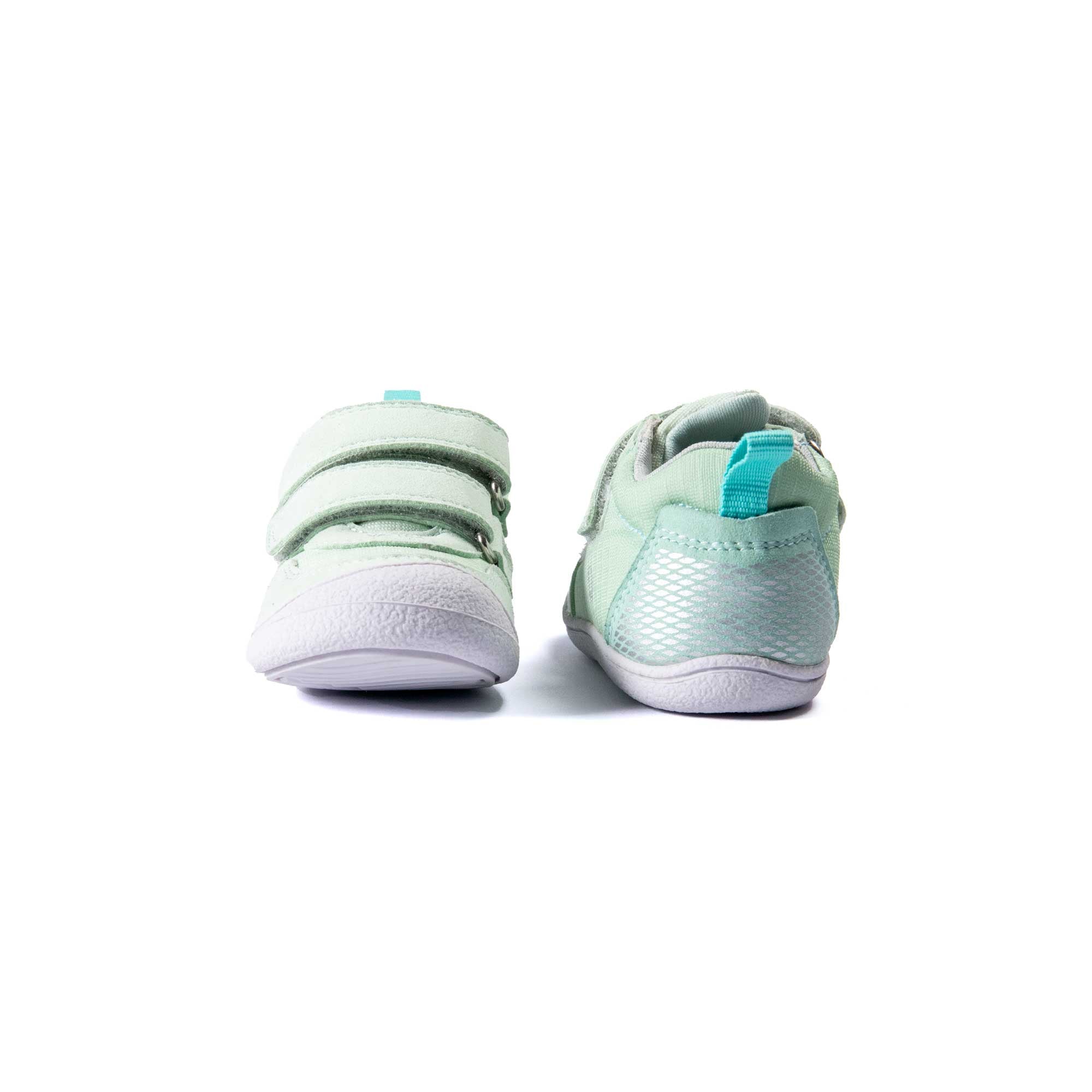 VADOlino Lauflernschuh Premium MINISKY Velcro Vatex menta Vorder-/ Rückansicht
