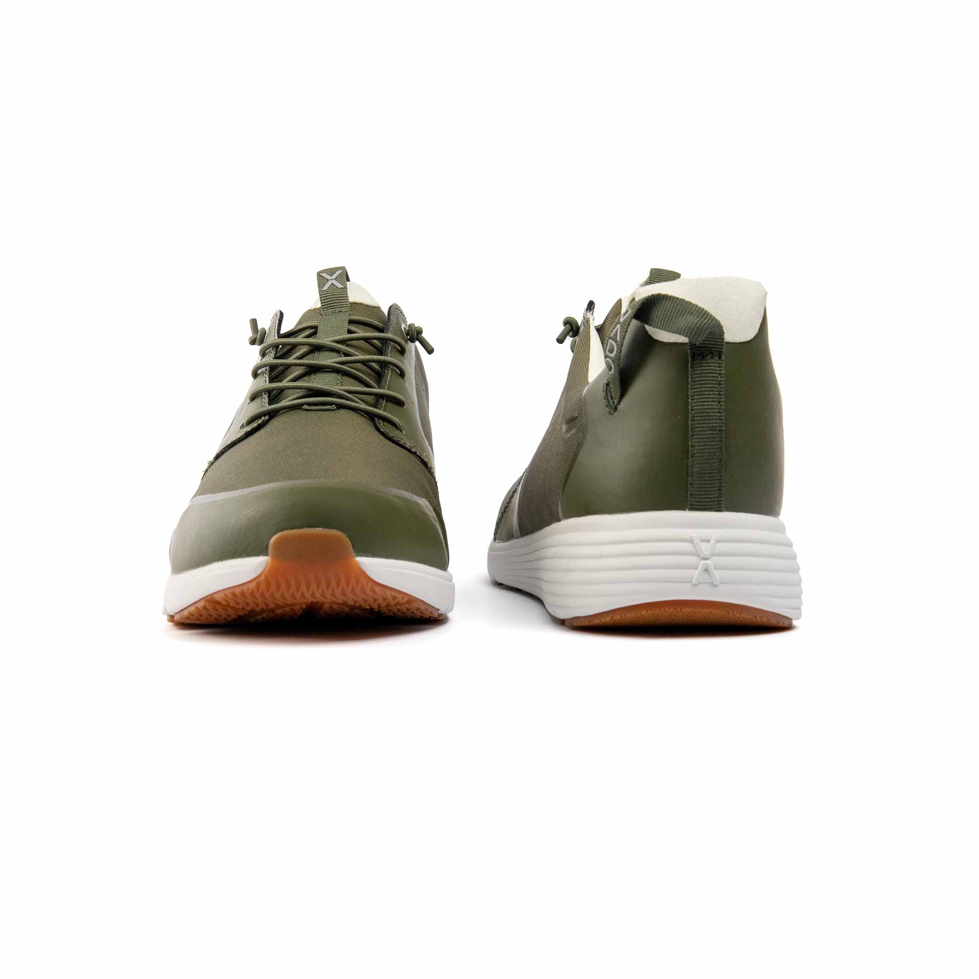 VADO Herren Sneaker TRAINER I oliv sportlich funktional Vorder-/ Rückansicht
