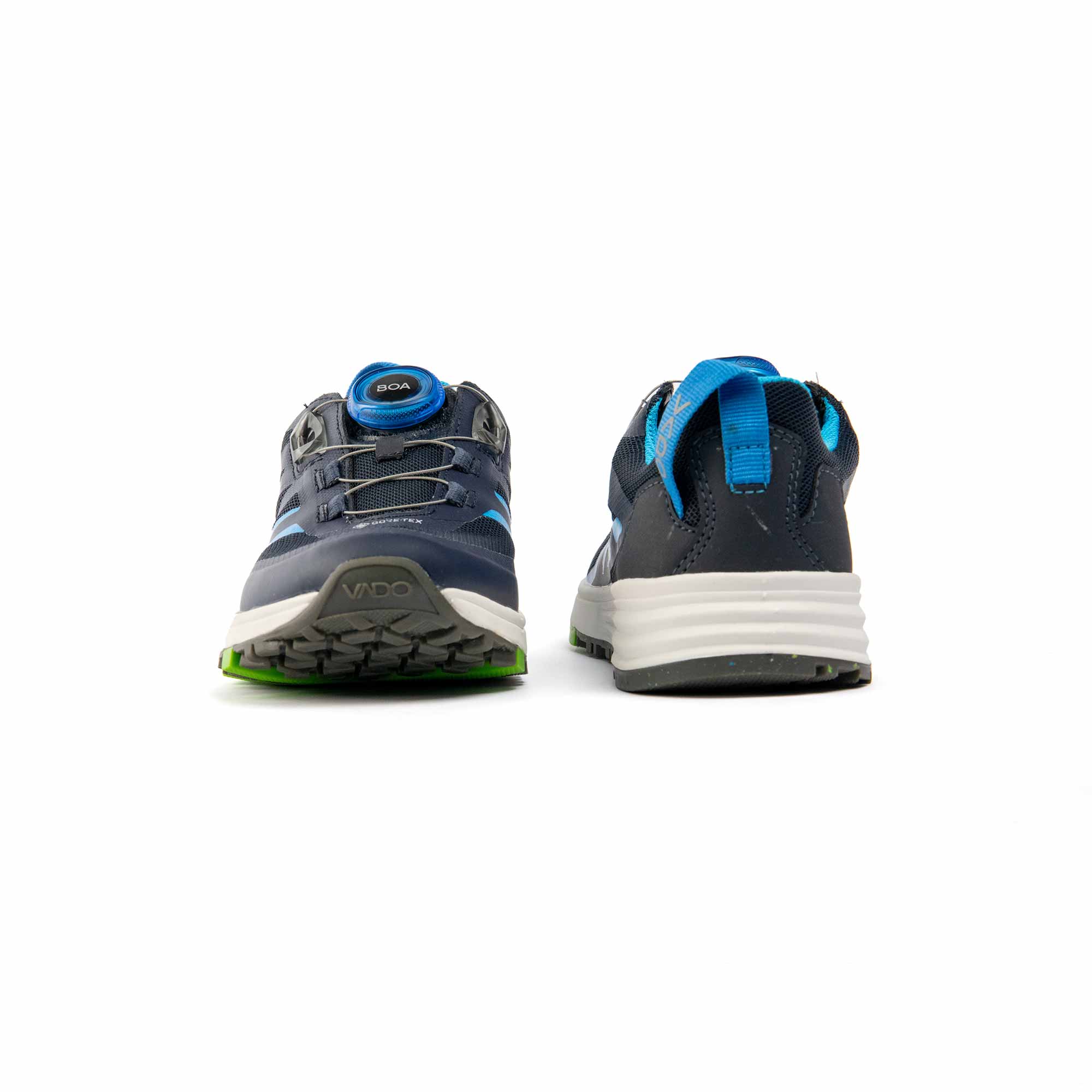 VADO Kids Sneaker Komfort FREE Lo BOA Gore-Tex schwarz blau Vorder-/ Rückansicht
