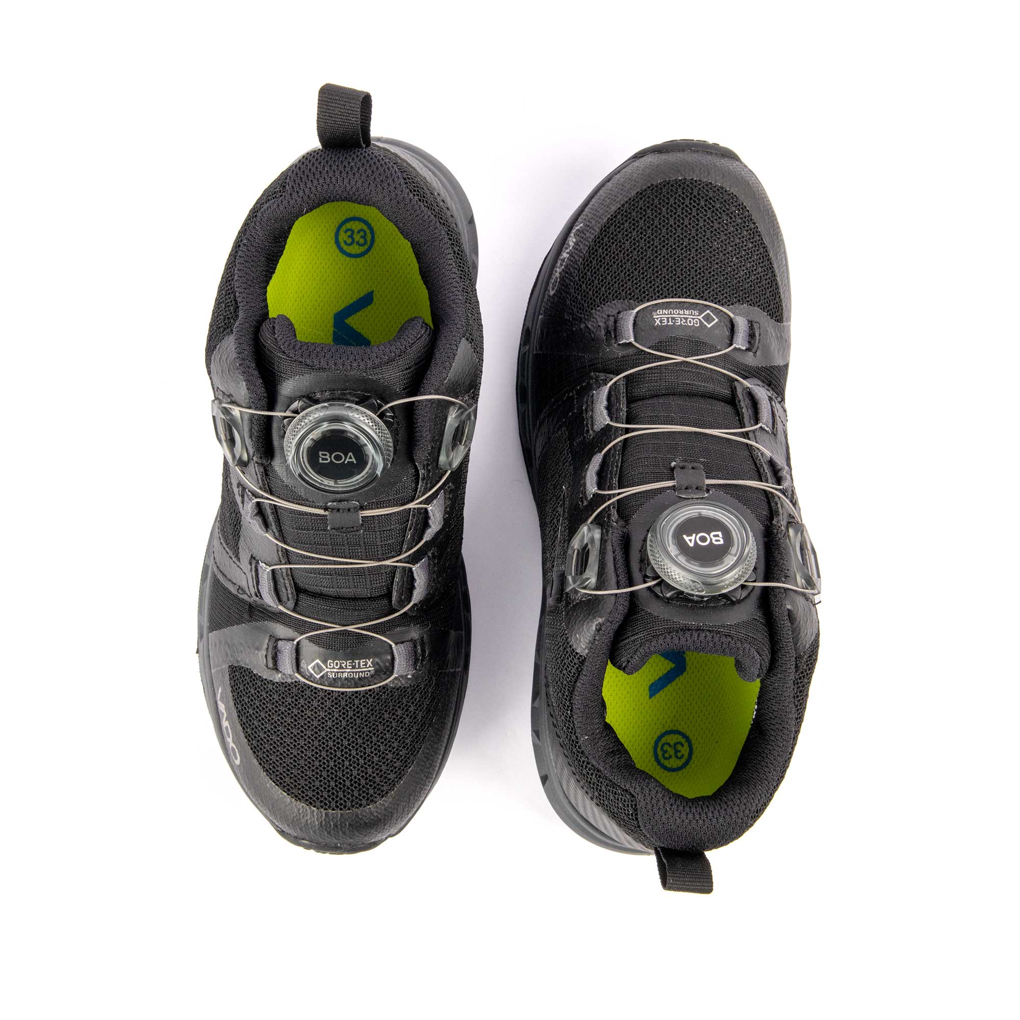 VADO Kindersneaker AIR Mid BOA GTX Surround black Draufsicht