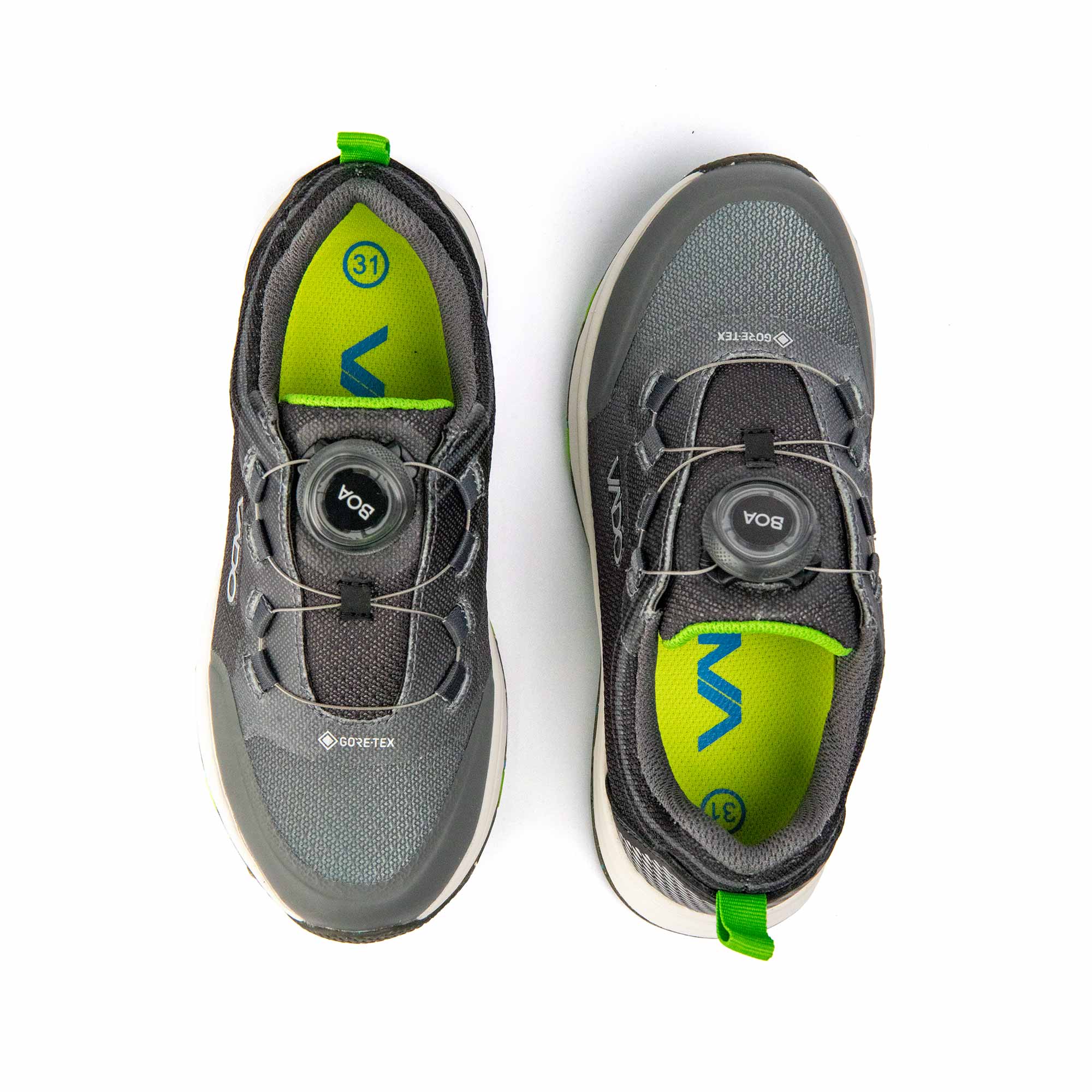 VADO Kinder Sneaker FADE Lo BOA GTX charcoal Draufsicht