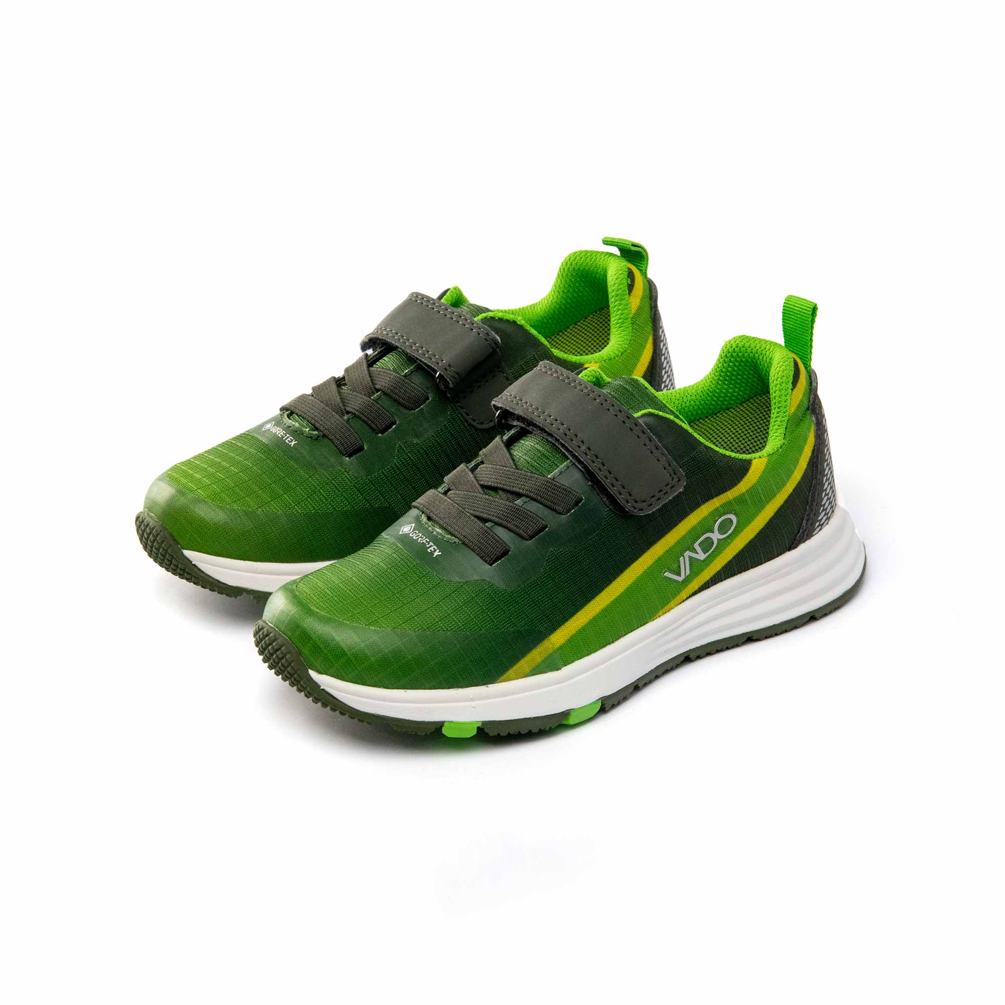 VADO Kindergarten Sneaker EVO Lo Elastic Gore-Tex Grün 45-Grad-Ansicht