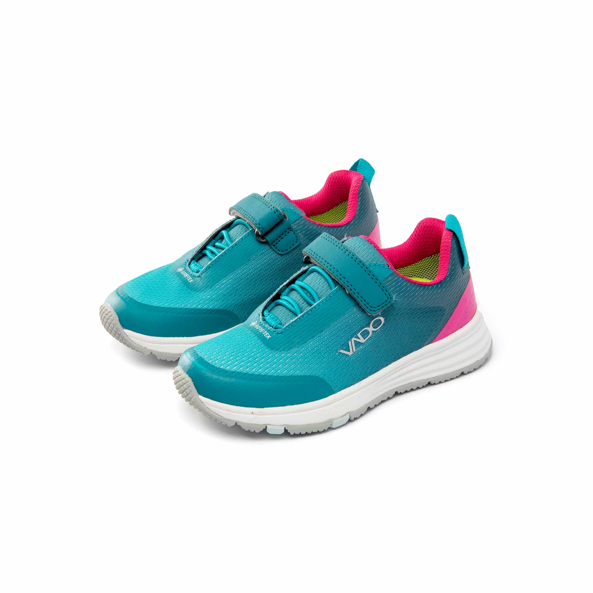 VADO Mädchen Sneaker SPLASHY Lo Elastic GTX turquise 45-Grad-Ansicht