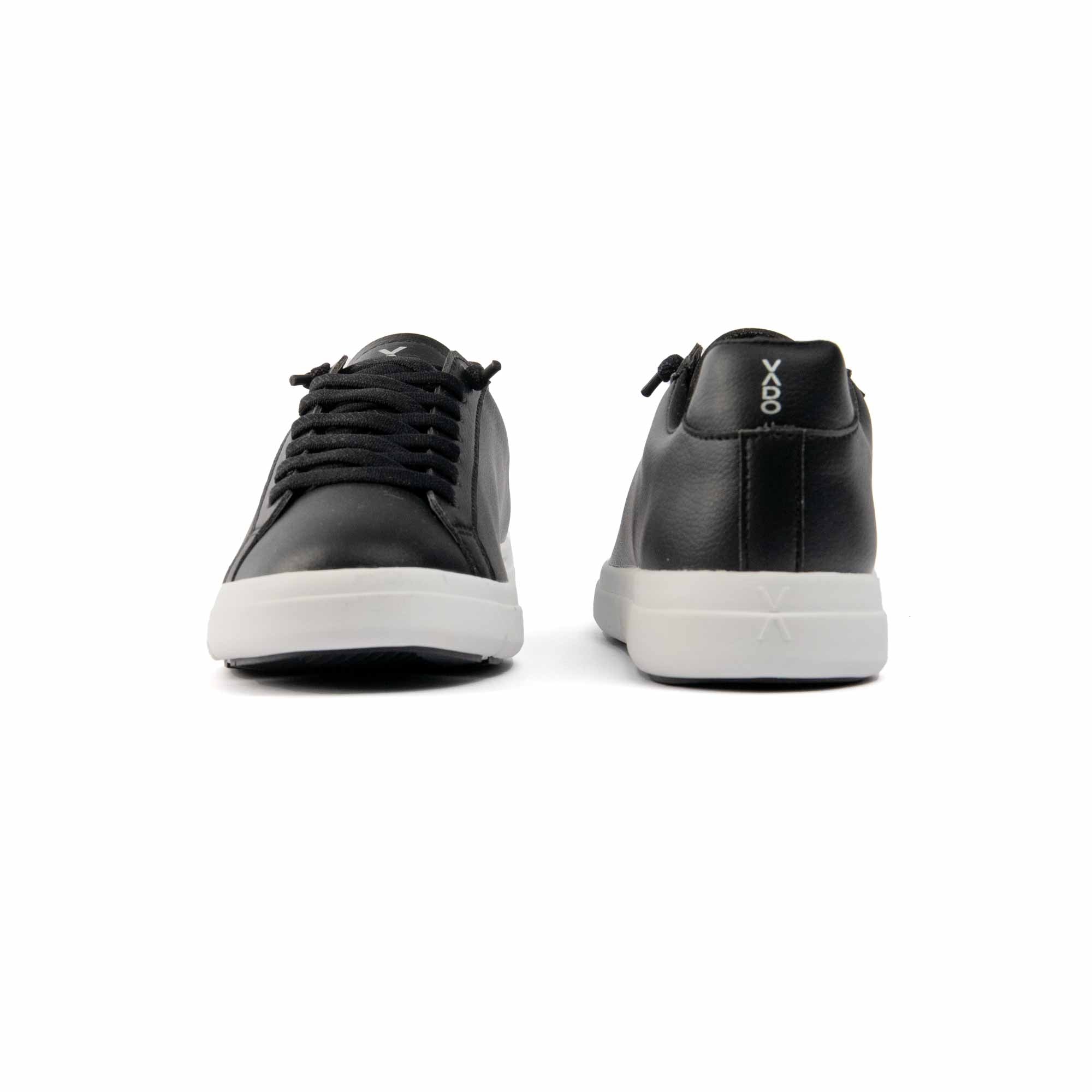VADO Premium Damen Sneaker schwarz COURT IV Vorder-/ Rückansicht