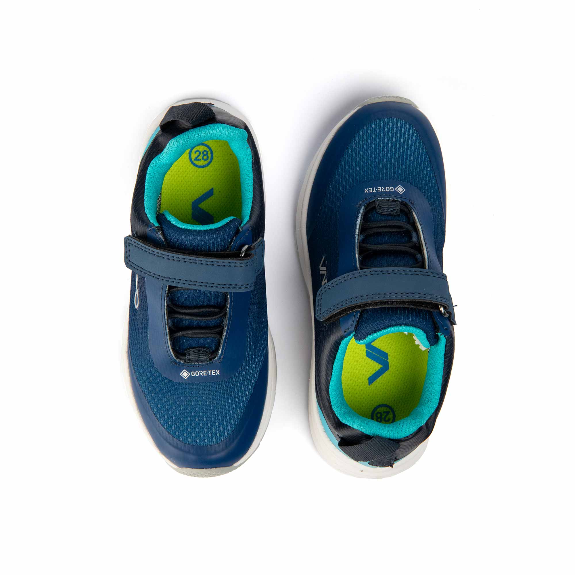 VADO Premium Kindersneaker SPLASHY Lo Elastic Gore-Tex dunkelblau Draufsicht