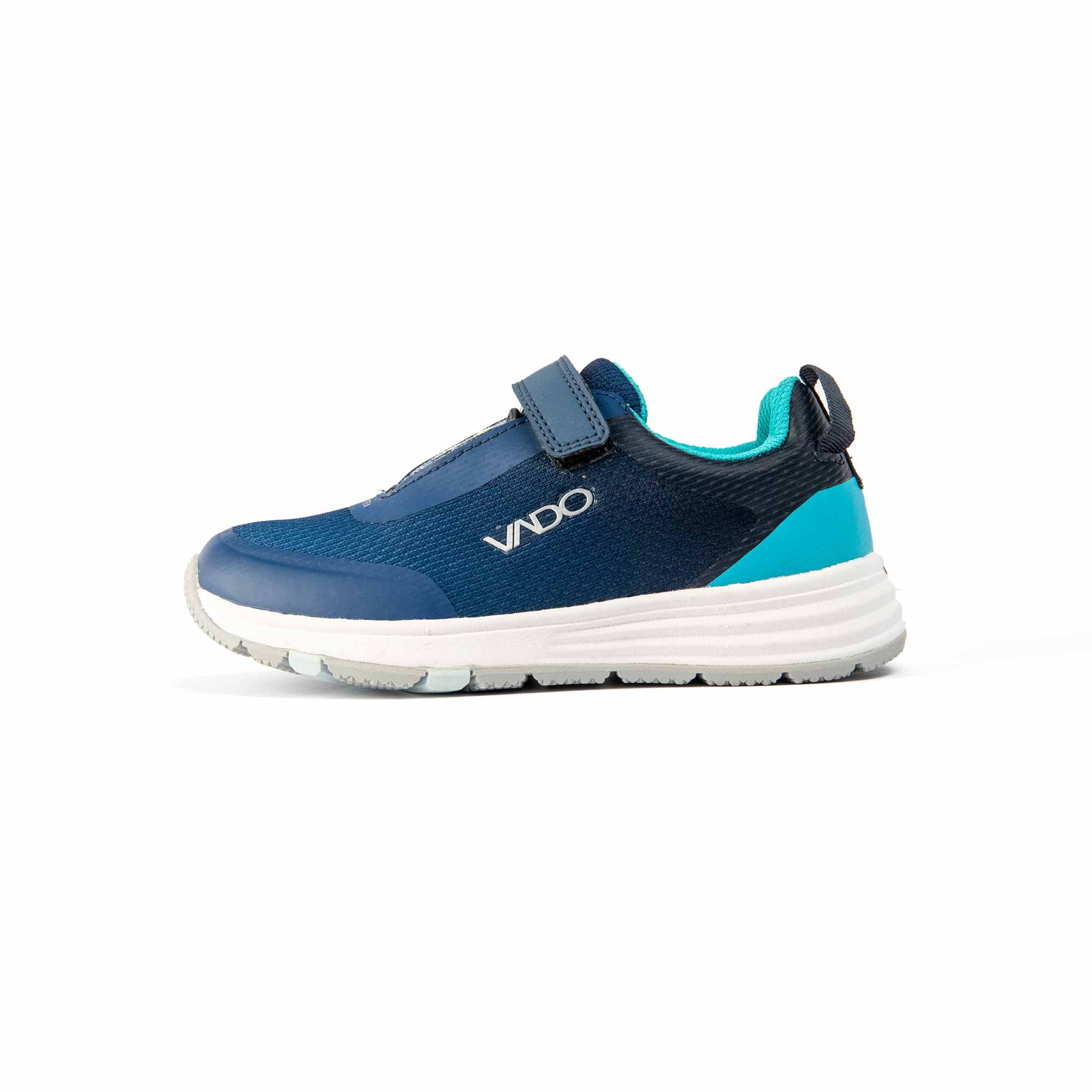 VADO Premium Kinderschuh SPLASHY Lo Elastic Gore-Tex dunkelblau Seitenansicht