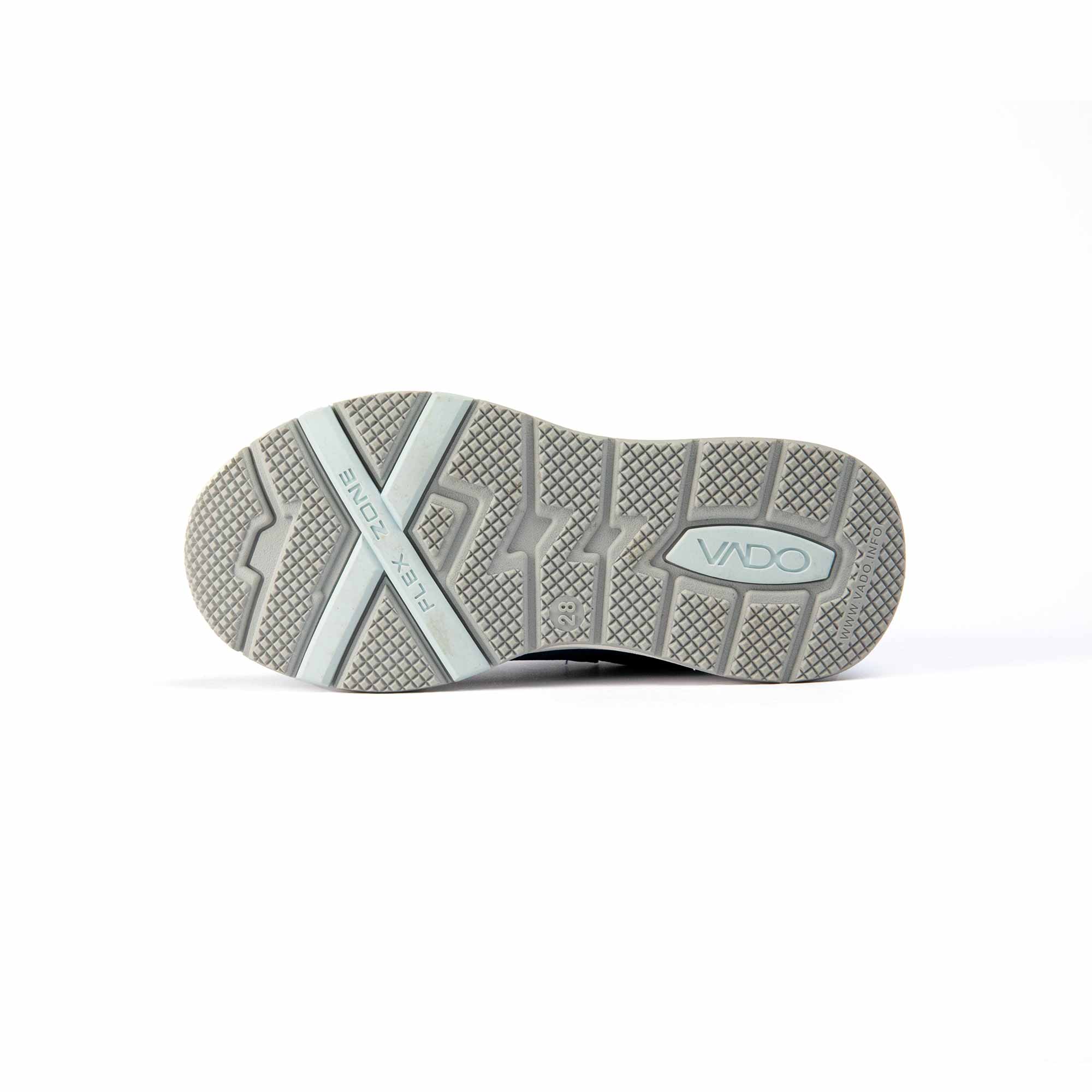 VADO Premium Kindersneaker SPLASHY Lo Elastic Gore-Tex dunkelblau Schuhsohle